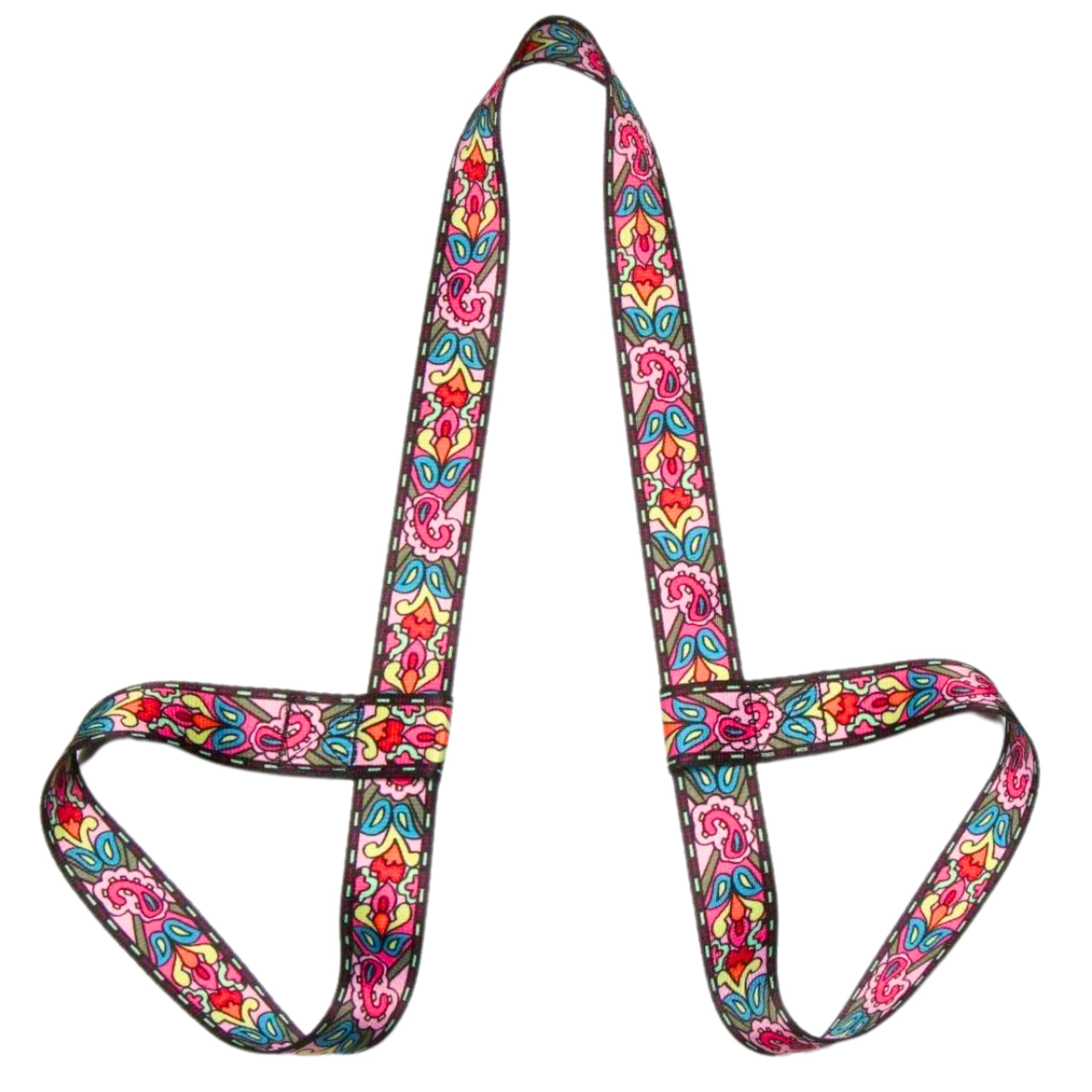 Yoga Mat Straps for Carrying, Adjustable Yoga Mat Sling Carrier, Mat Holder Colorful Band, Anti-Slip, Multiple Color Choices (Black Green (Pink Orange))