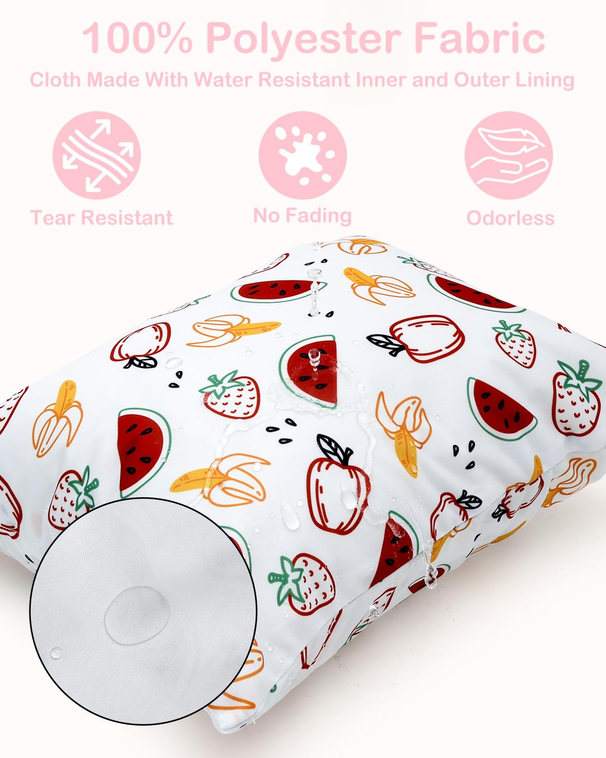 ALVA ALVABABY 2pcs Waterproof Wet Dry Bags,Reusable with Two Zippered Pockets,Baby Cloth Diaper,Travel,Beach,Pool,Daycare,Soiled Baby Items,Yoga Gym Bag,Swimsuits or Wet Clothes 2LW02