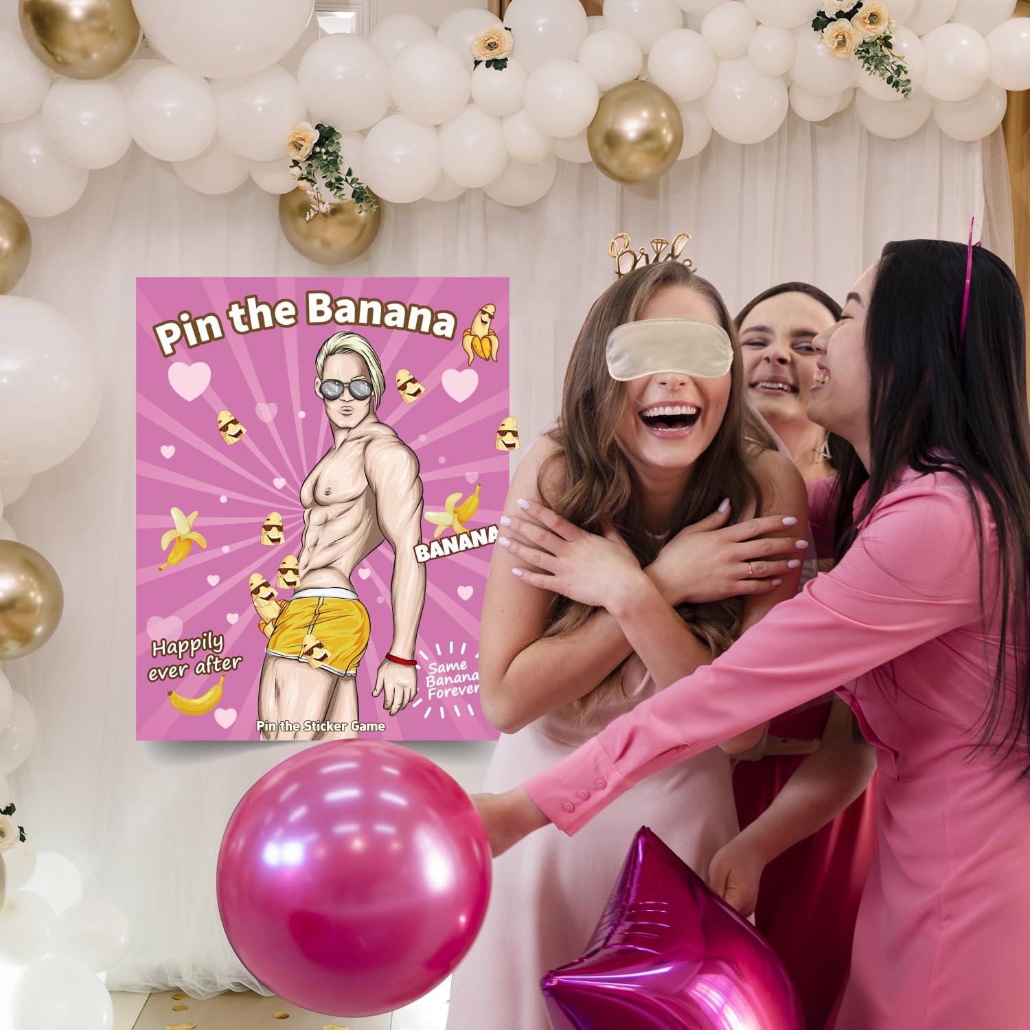 Bridal Shower Bachelorette Party Games Naughty, Pin The Sticker on The Hunk Games Bridal Shower Engagement Bachelorette Wedding Shower Funny Ice Breaker Games - 56 Guests