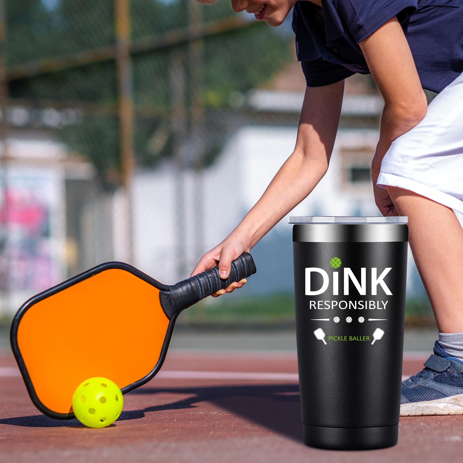 Fufandi Pickleball Gifts for Men Women - Pickle Ball Dink Responsibly - Gifts for Pickleball Lovers - Christmas, Birthday Gifts for Pickleball Lovers, Pickleball Player, Pickleball Coach - Tumbler