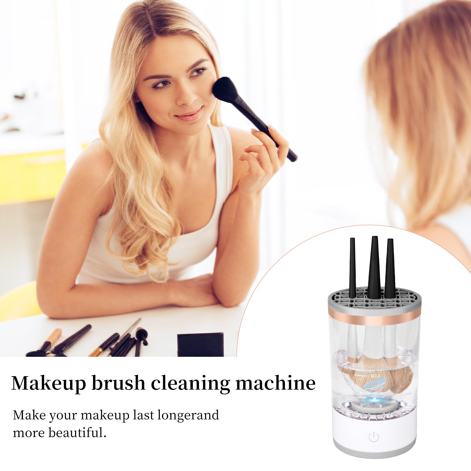 Multi-Functional Electric Makeup Brush Cleaner - Automatic, Energy Saving Makeup Brush Cleaner: Convenient and efficient Makeup Brush Cleaning Solution