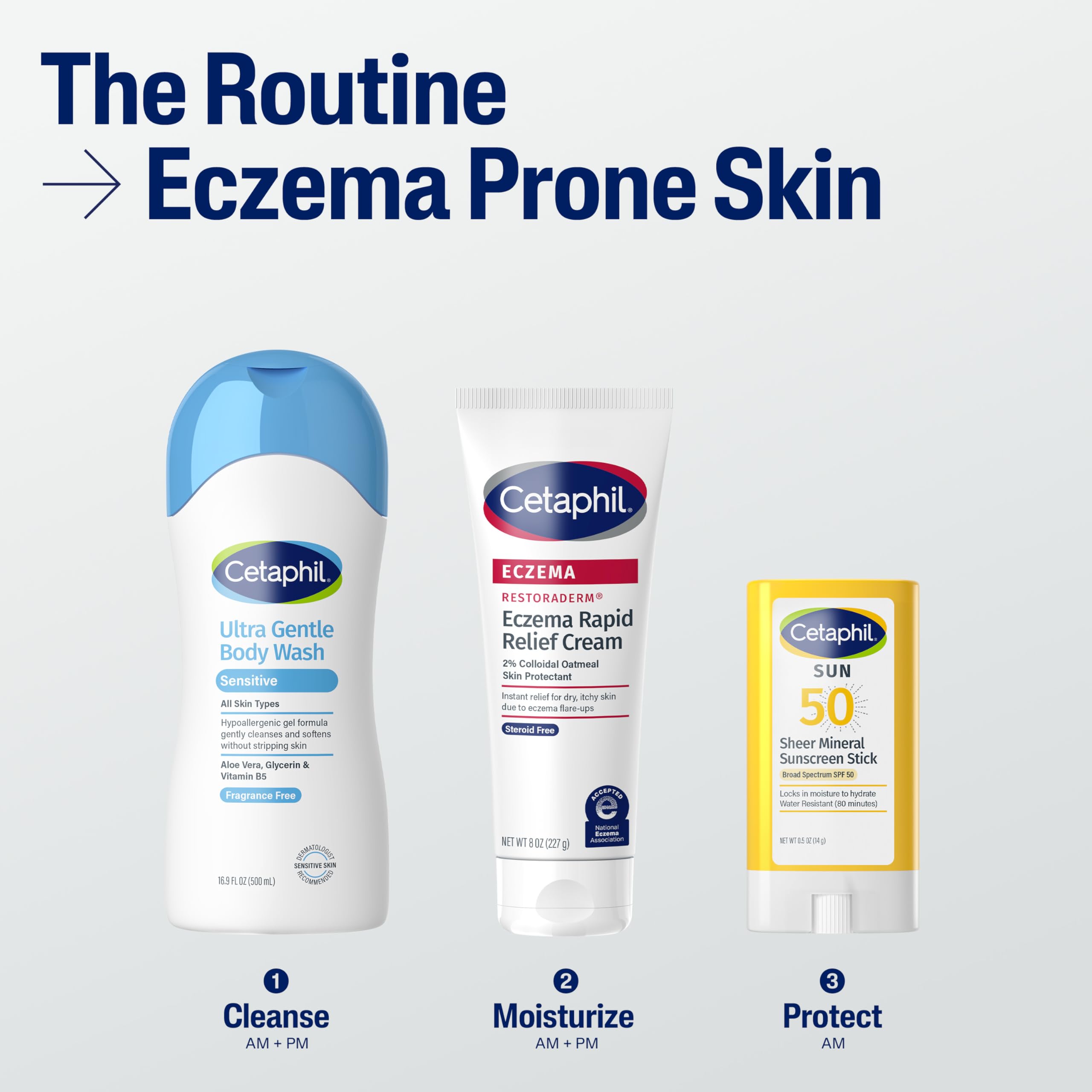 CETAPHIL ECZEMA RESTORADERM FLARE-UP RELIEF CREAM, For Eczema Prone Skin, 8 oz, Barrier Repair, 48 Hour Hydration, 2% Skin Protectant Colloidal Oatmeal, Steroid Free