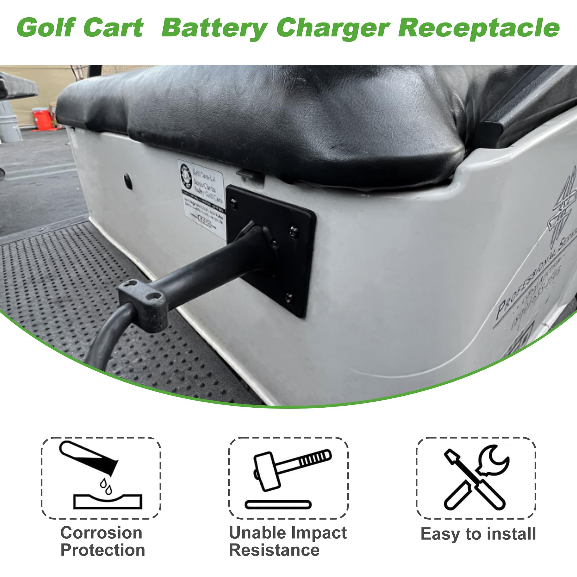 Golf Cart 48V Battery Charger Receptacle or Plug for EZGO RXV & TXT 2008-up Electric, EZGO 2Five 2010-up Delta-Q Charging Receptacle OEM# 602529