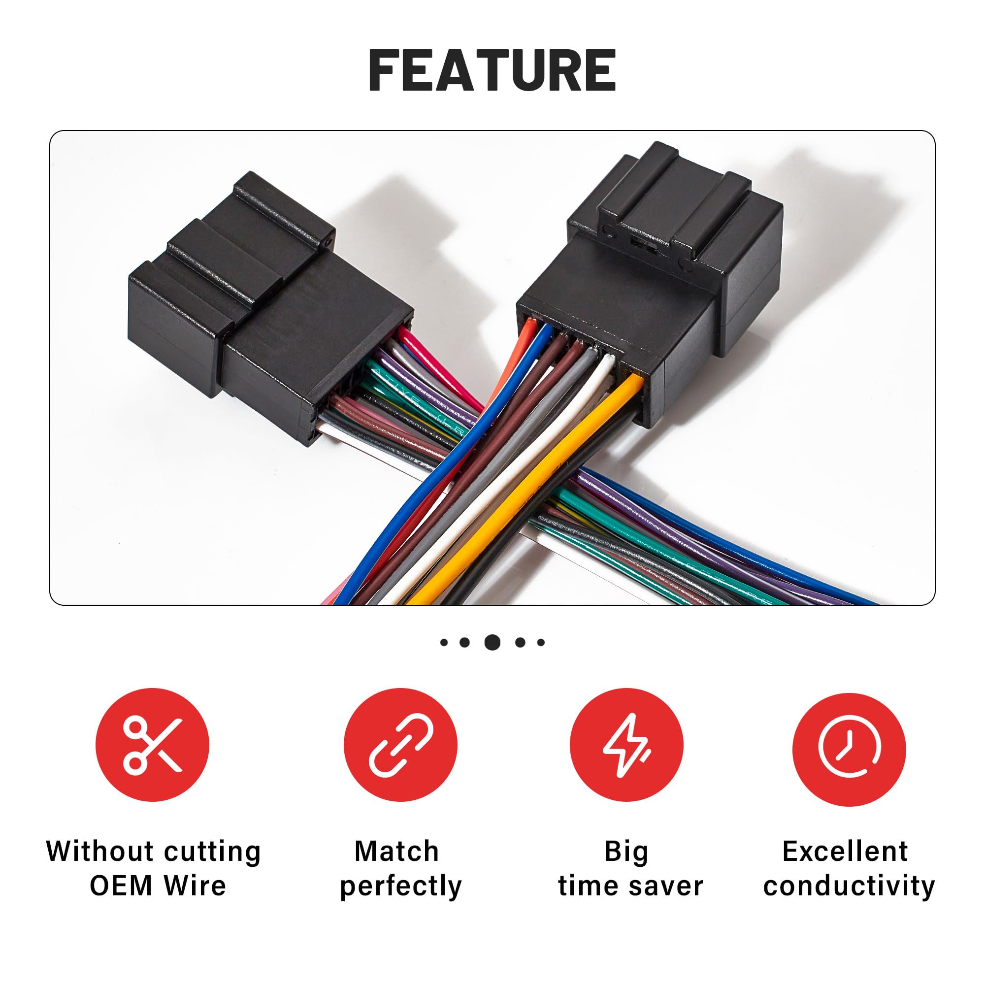 RED WOLF Car Aftermarket Radio Stereo Wiring Harness Adapter Connector Compatible with 2006-2013 Chevy GMC Express Savana Buick