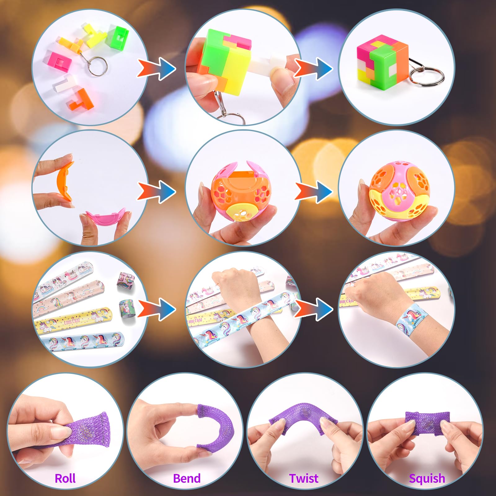 Yutin 200 PCS Party Favors for Kids 8-12, Treasure Prize Box Toys for Kids Classroom Rewards, Goodie Bag Stuffers Pinata Fillers, Small Bulk Toys for Birthday Gift Bag 4-8