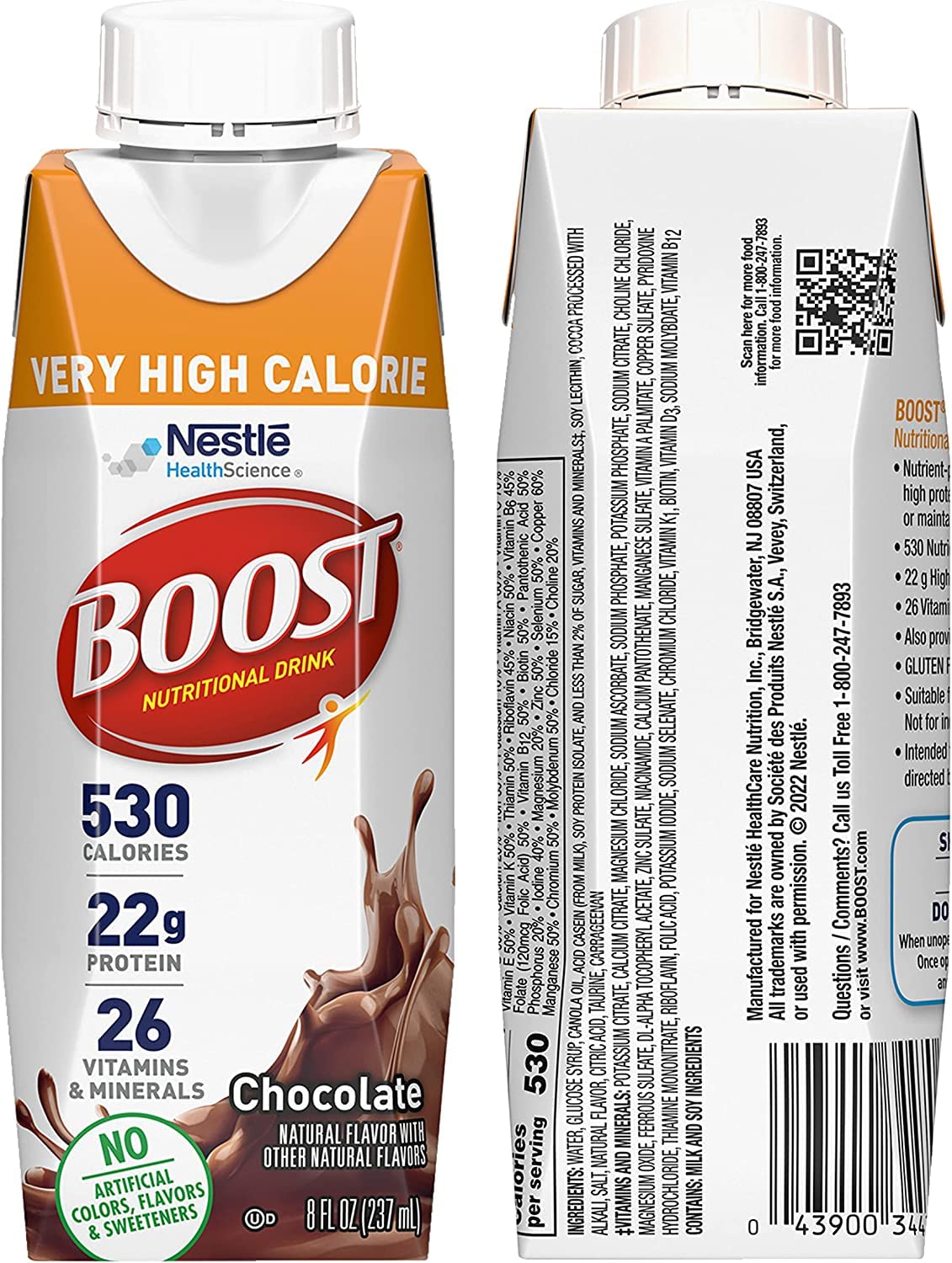 Boost Very High Calorie Nutritional Drink Variety Pack, 4 Bottles Very Vanilla, 4 Bottles Chocolate, 4 Bottles Creamy Strawberry, 8 FL OZ Bottles, 12 CT