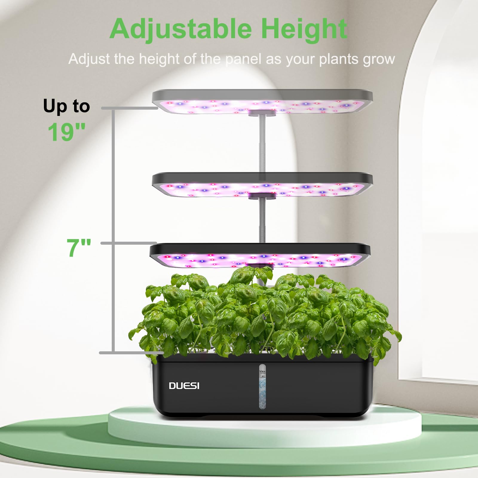 Indoor Garden Hydroponics Growing System, DUESI Upgrade 12 Pods Gardening Plant Germination Herb Kit with LED Grow Light, Hydrophonic Planter Grower Harvest Vegetable Lettuce for Hydroponic Gardeners
