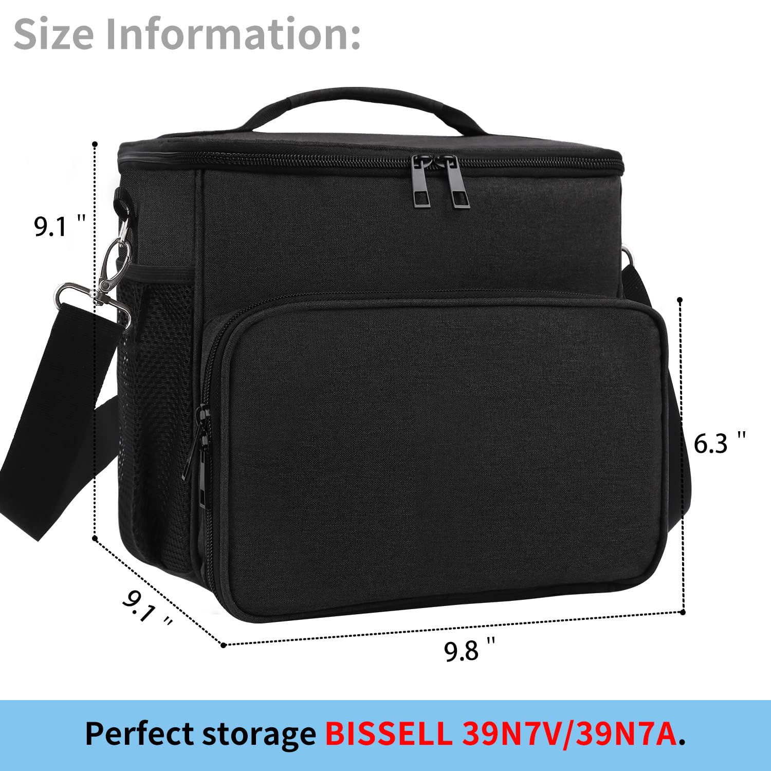 LOTCAIN Carry Bag Compatible with Bissell SteamShot Hard Surface Steam Cleaner 39N7V/39N7A,Steam Cleaner Storage Bag（Bag Only）