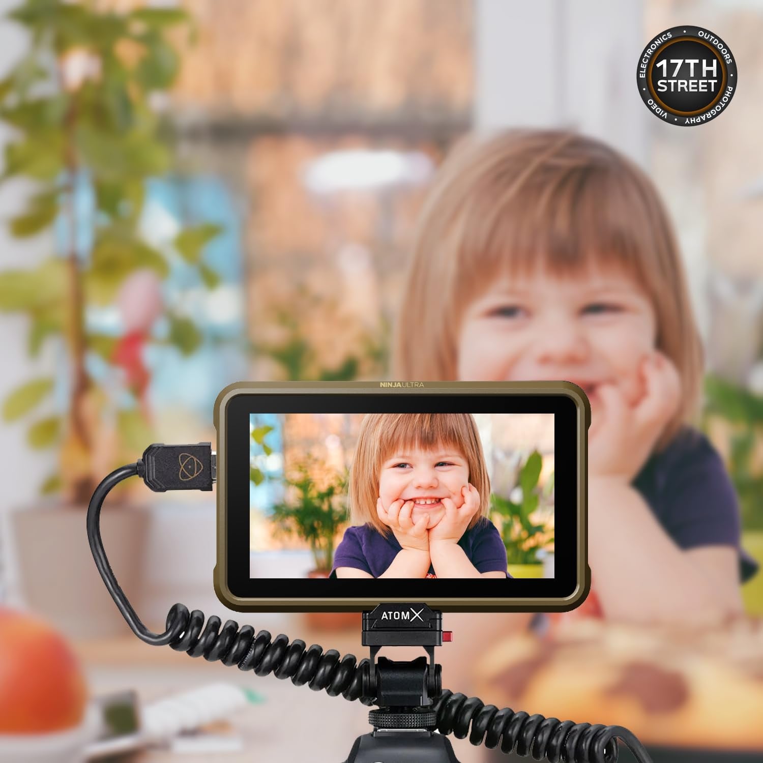 Atomos Ninja Ultra 5.2" Touchscreen Display 4K HDMI Recording Monitor with Power Battery + Charger Combo (NP-F750), Swivel and Tilt Adjustable Monitor Mount Bundle Set