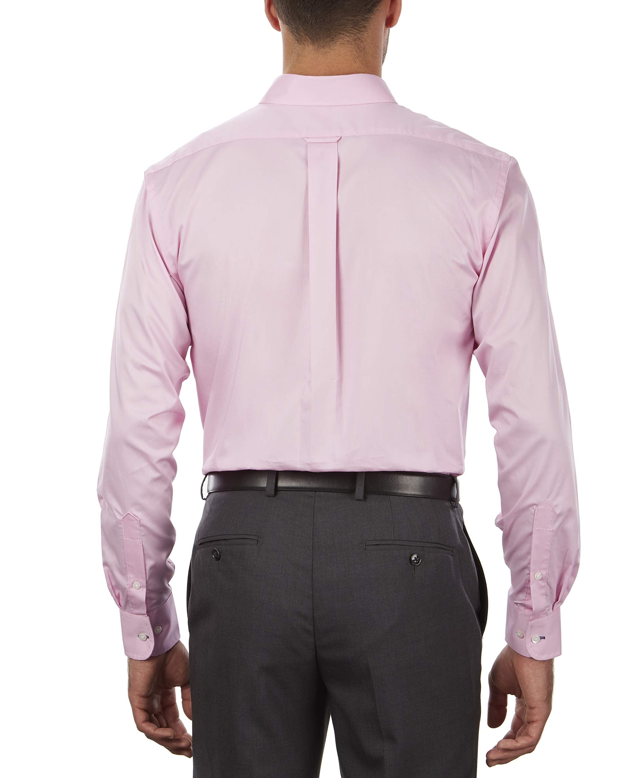 IZOD mens Regular Fit Stretch Solid Button Down Collar Dress Shirt, Pink, 18 -18.5 Neck 34 -35 Sleeve XX-Large US