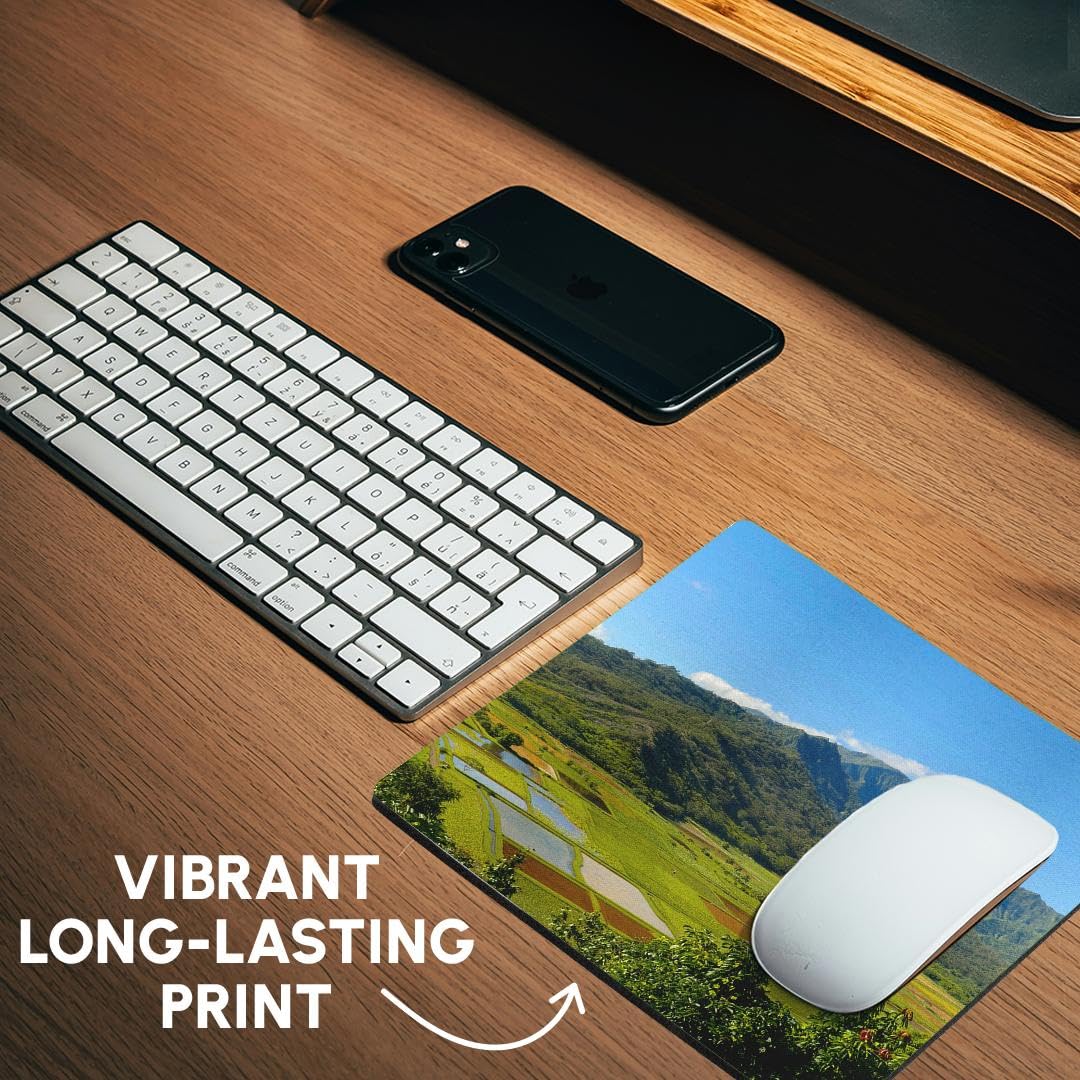 3D Rose "Hanalei Valley Lookout Taro Fields Kauai Hawaii" Matte Finish Mouse Pad - 8 x 8" - mp_230643_1