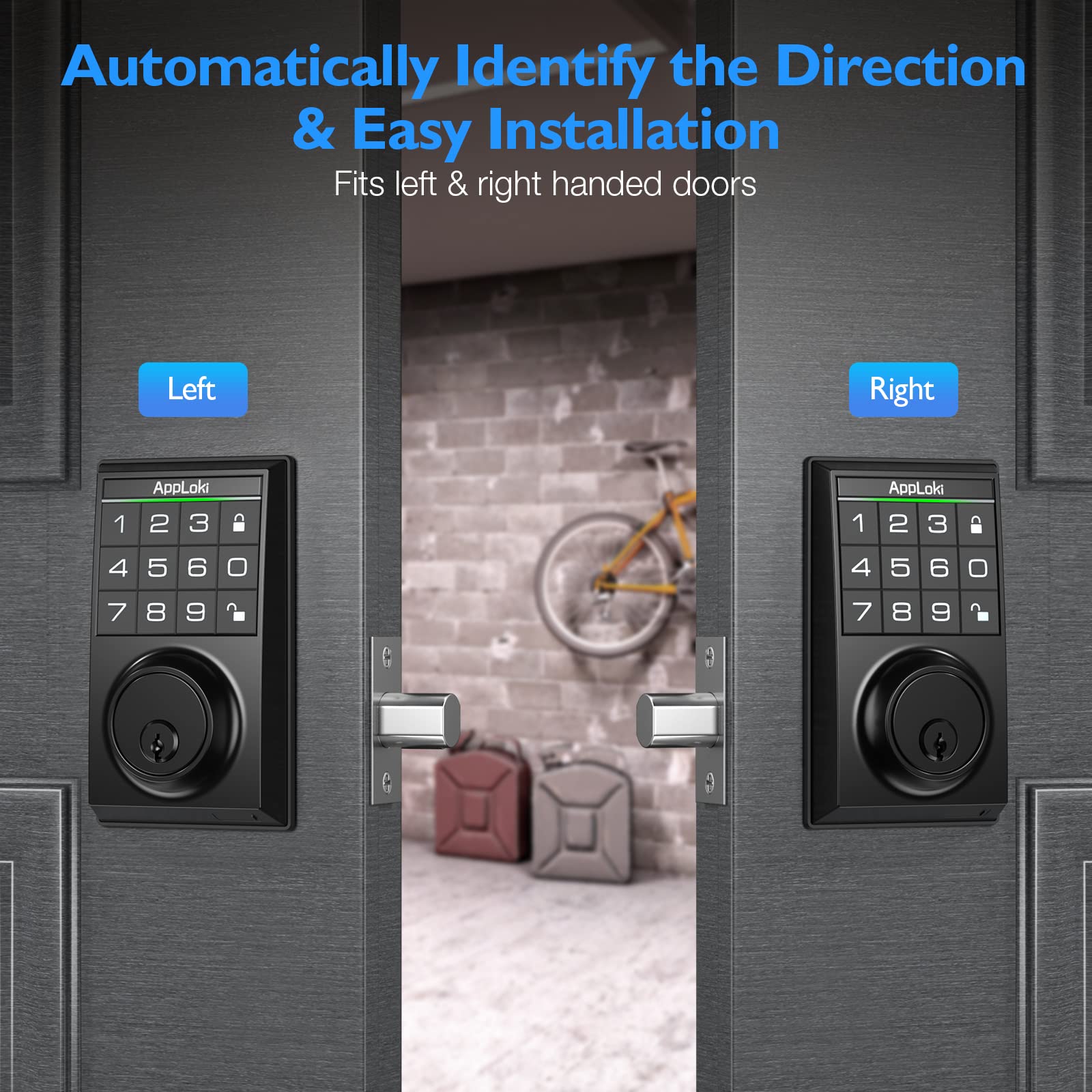 AppLoki Smart Lock, Electronic Keypad Deadbolt Keyless Entry Door Lock with Auto-Lock, 100 User Codes, Anti-Peeping Password, Easy to Install and Program, Keypad Lock for Home Bedroom