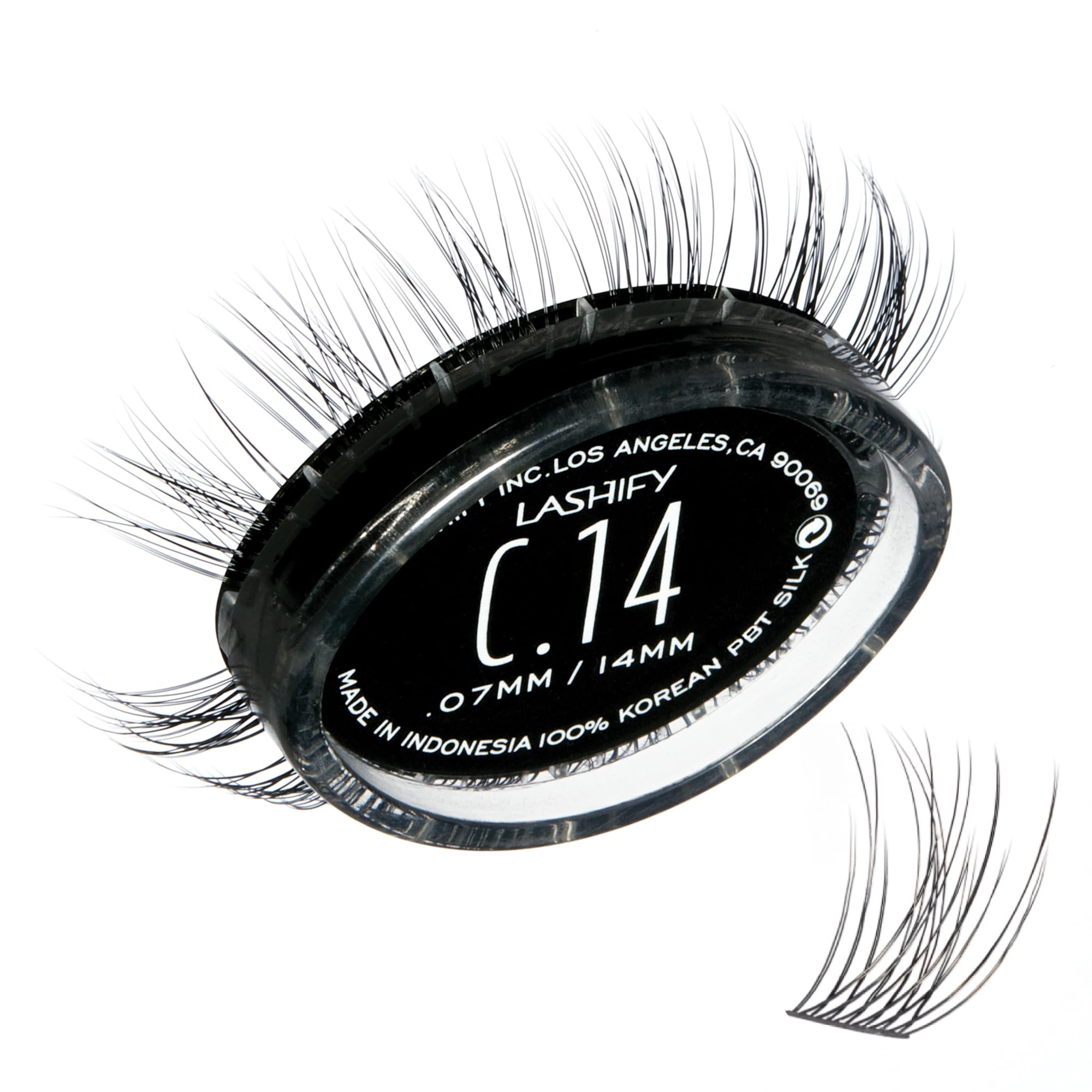 Lashify Curl 14mm Gossamer DIY Eyelash Extensions Refill, Black, Easy False Eyelashes for a Natural Look