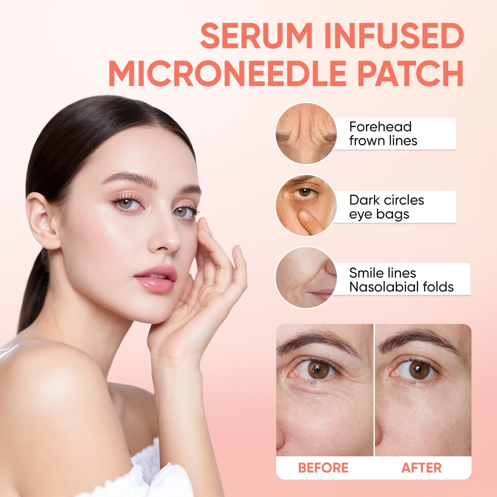 NOVALIFT Eye Patches, 2 Bag(6 Patches) Hyaluronic Acid & Collagen Under Eye Mask for Dark Circles, Puffiness & Fine Lines, Deep Hydrating Anti-Wrinkle Eye Pads + Forehead