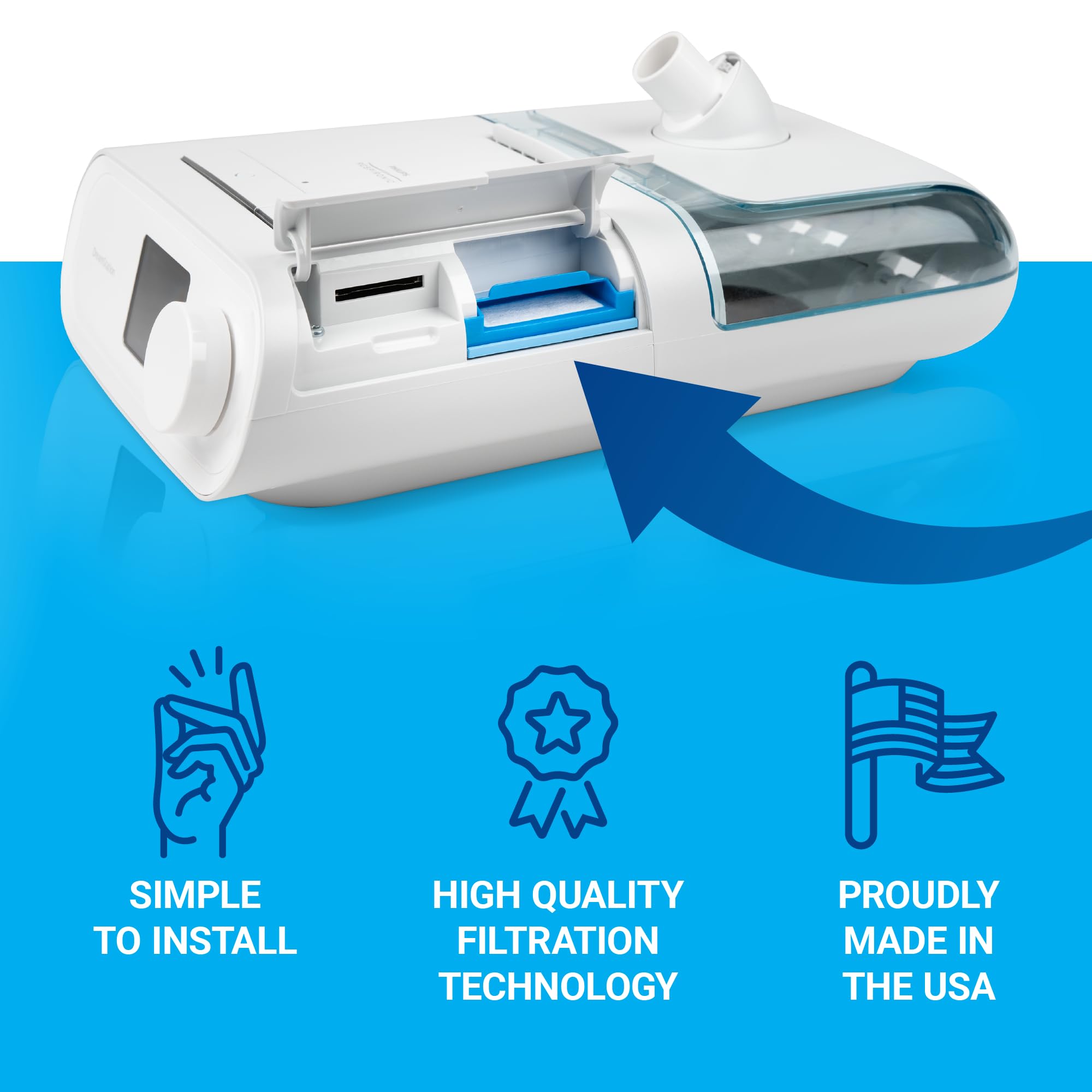 NUWAVE CPAP Filters (27 ct) for Respironics DreamStation 1 CPAP Machine. Includes 18 Ultrafines and 9 Reusable Filters (27 Total). CPAP Filters for Philips Respironics Dream Station 1 CPAP Machine