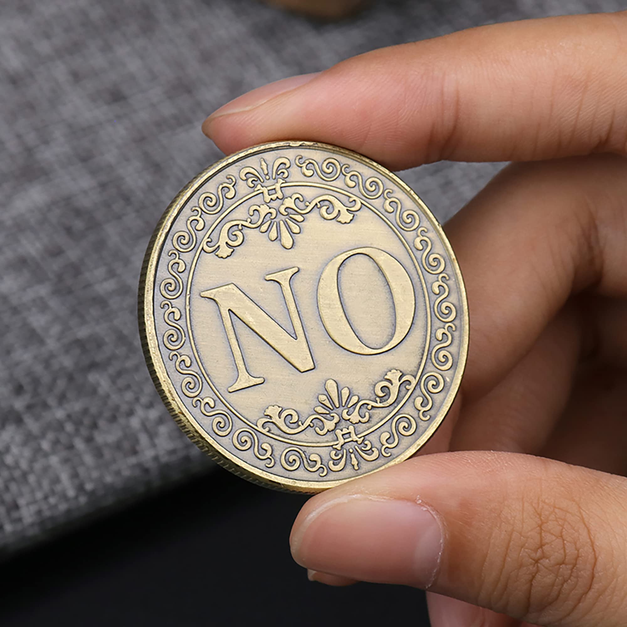 Yes No Challenge Coin Decision Maker Coin Divination - Bronze