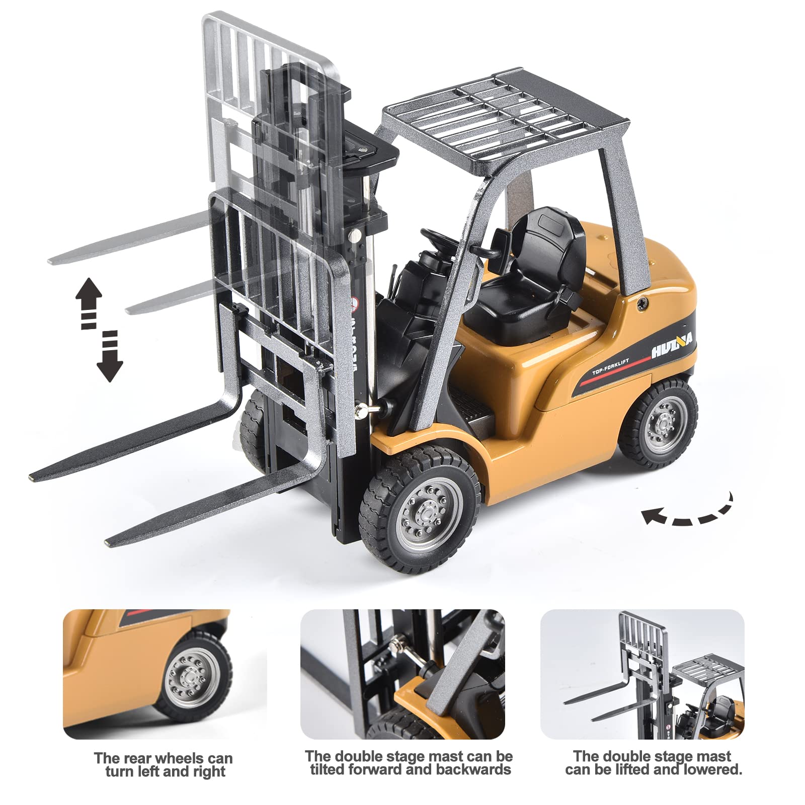 1/50 Metal Forklift Truck Toy for Kids, Diecast Construction Equipment Trucks Vehicles for Boys Child