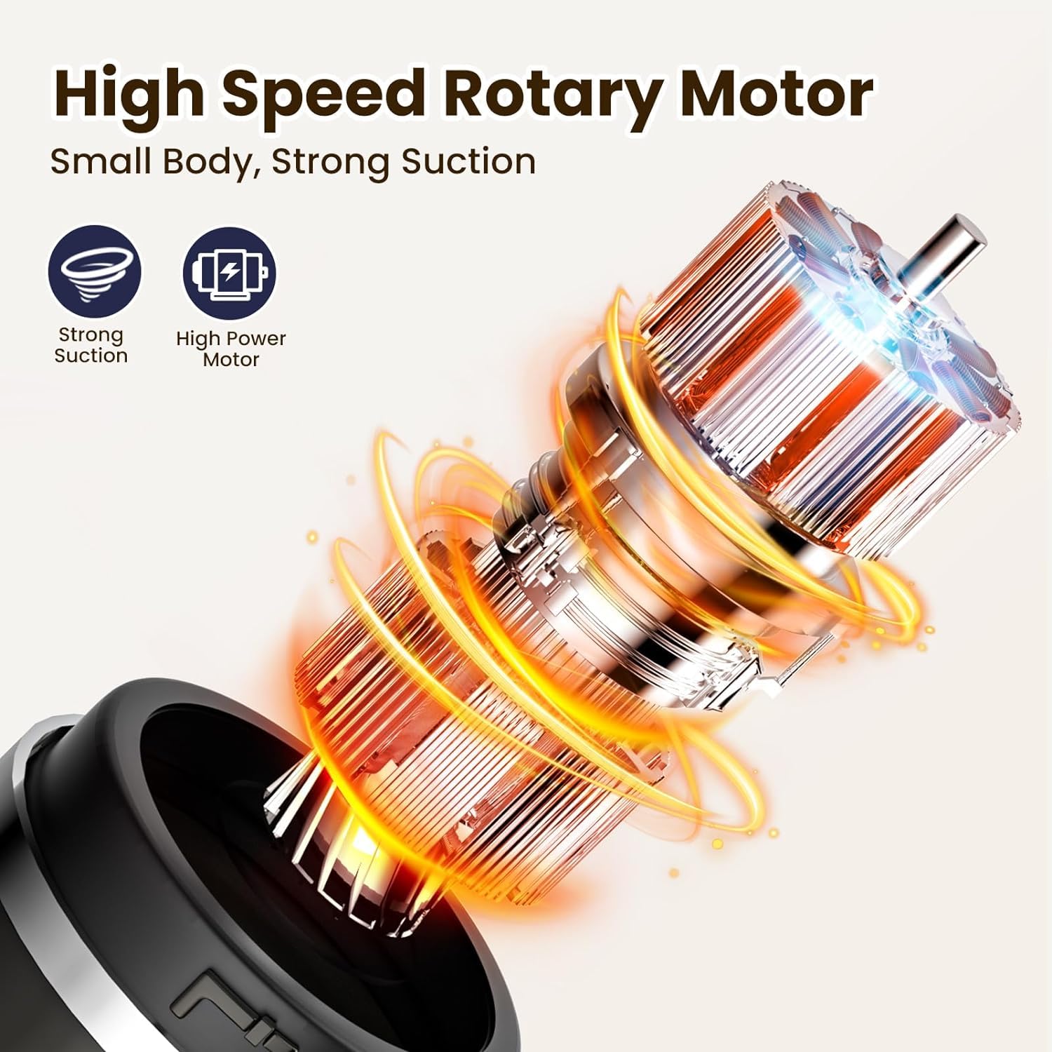 MZGO 90° Rotatable Handle Rechargeable Hand Vacuum Cordless Dry Wireless Portable Handheld Car Vacuum for Home/Car/Office