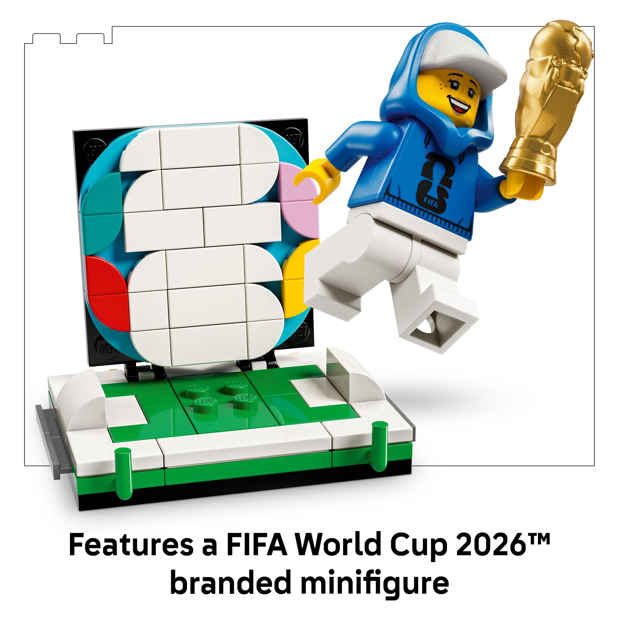 LEGO Editions FIFA World Cup Official Trophy Building Set - Kit for Display in Bedroom, Home Office, Book Shelf - Soccer Fans Collectible - with World Cup 2026 Minifigure - Gift for Fans - 43020