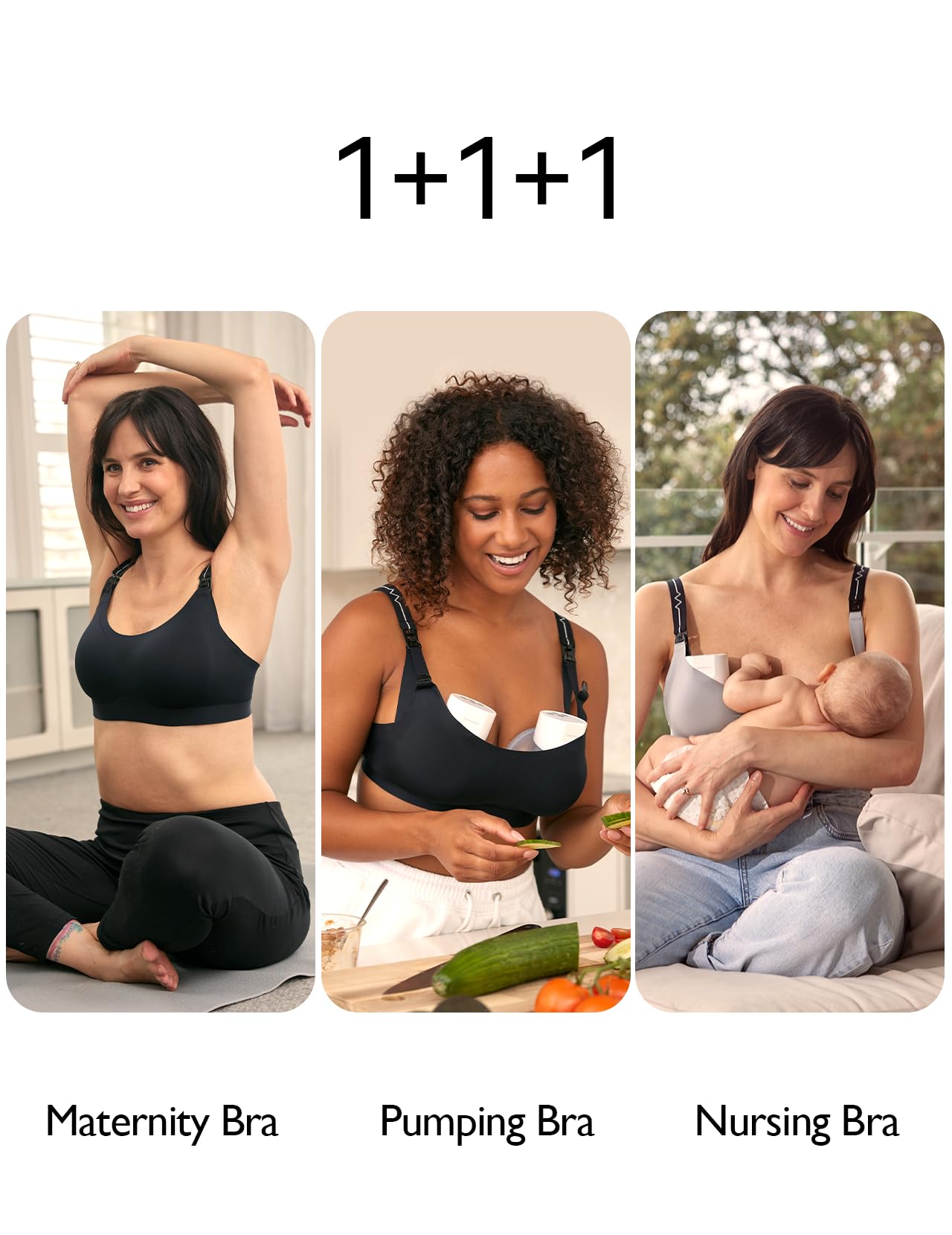 Momcozy Pumping Bra for Wearable Breast Pump, Nursing & Pumping Bra in One, Hands Free Pump Bra Suitable for M5, S12 Pro, etc Grey