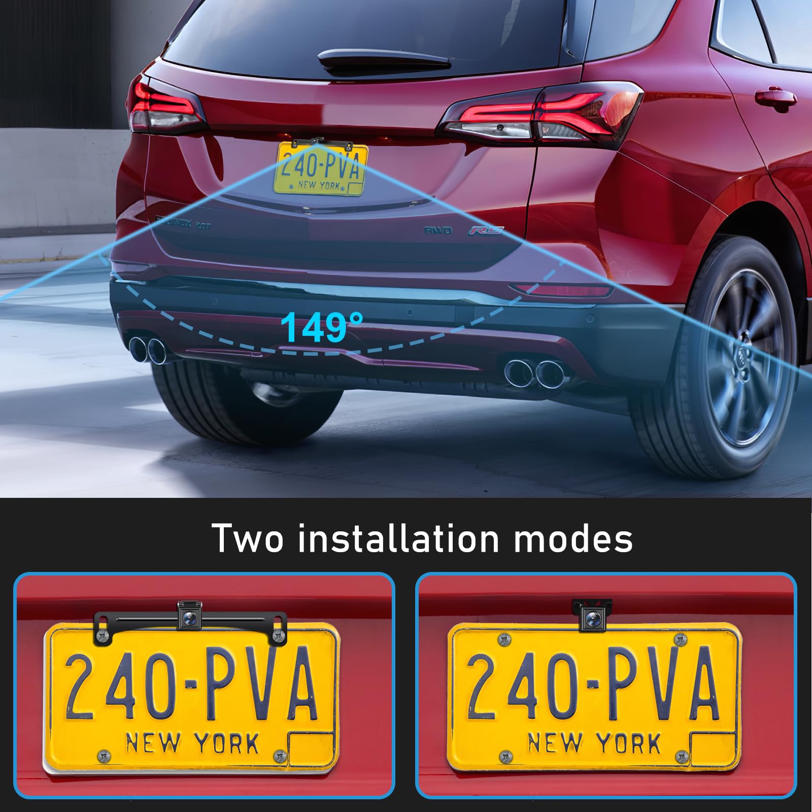 GLK Backup Camera HD Rear View License Plate Backup Camera Reverse Camera for 12V Pickup Truck Car SUV,with Night Vision Wide Angle IP69K Waterproof, Full Metal Housing