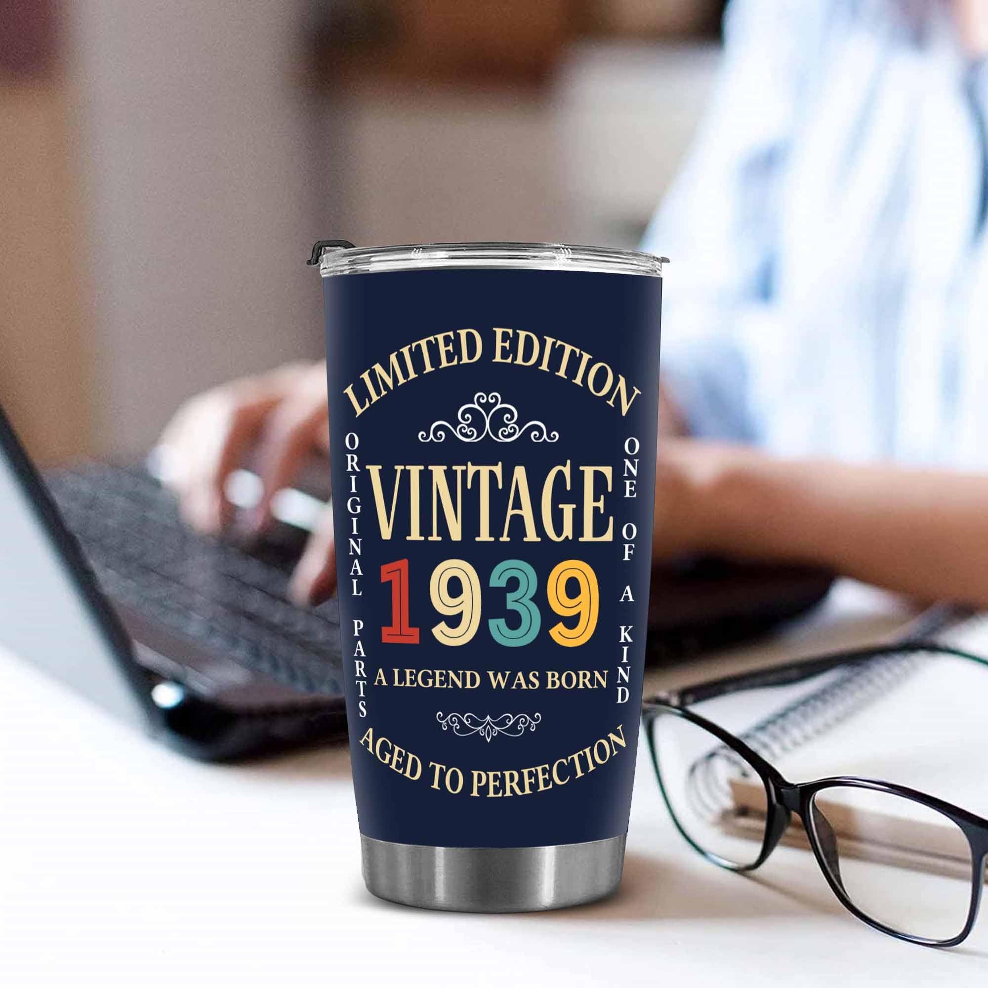 DEKIDOKA 86 Year Old Birthday Gifts for Mom Dad - Vintage Tumbler For Men And Women