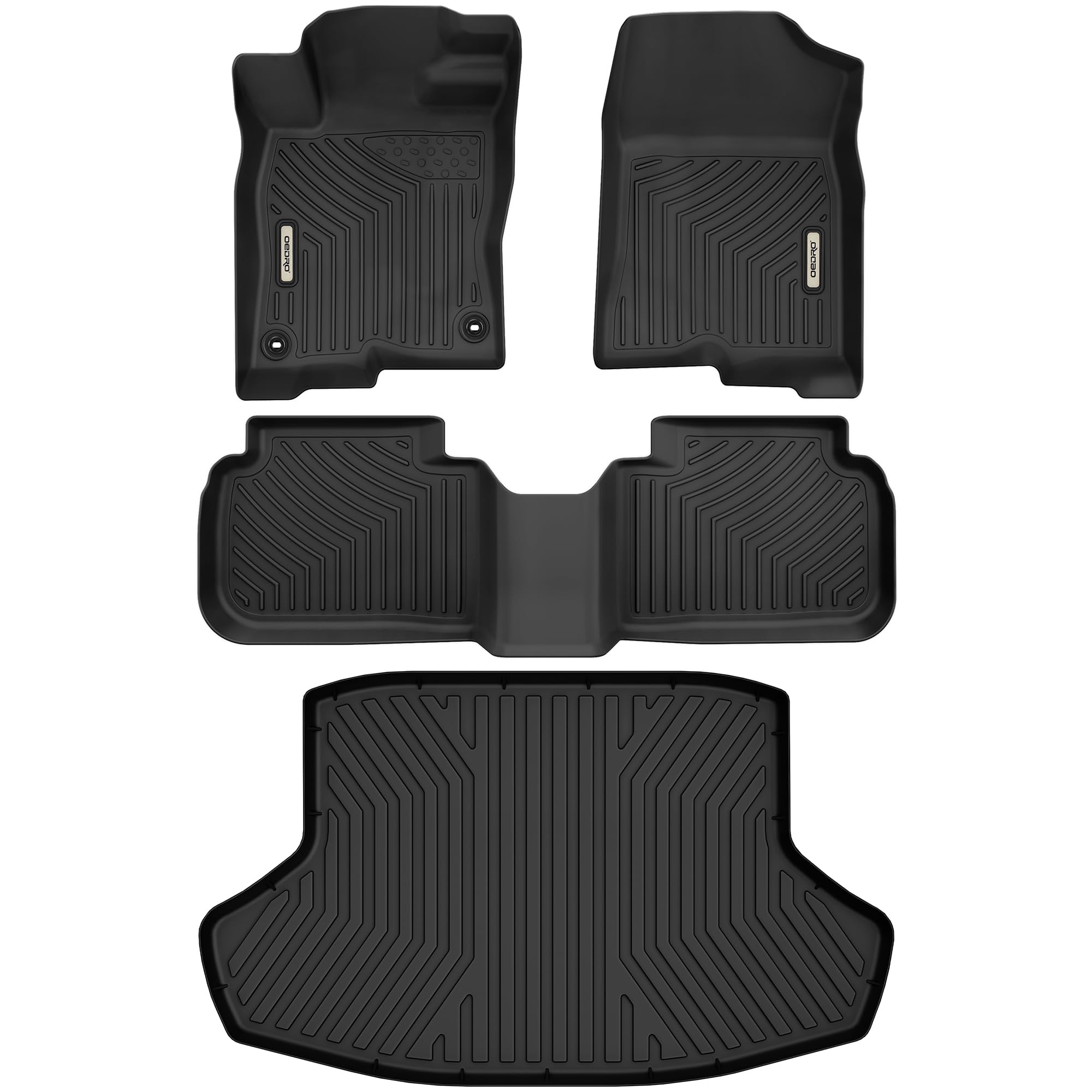 OEDRO Floor Mats Set for Honda Civic Sedan 2022-2024, Custom Fit Black All Weather Front & Rear Row Trunk Liners Car Floor Mats Set