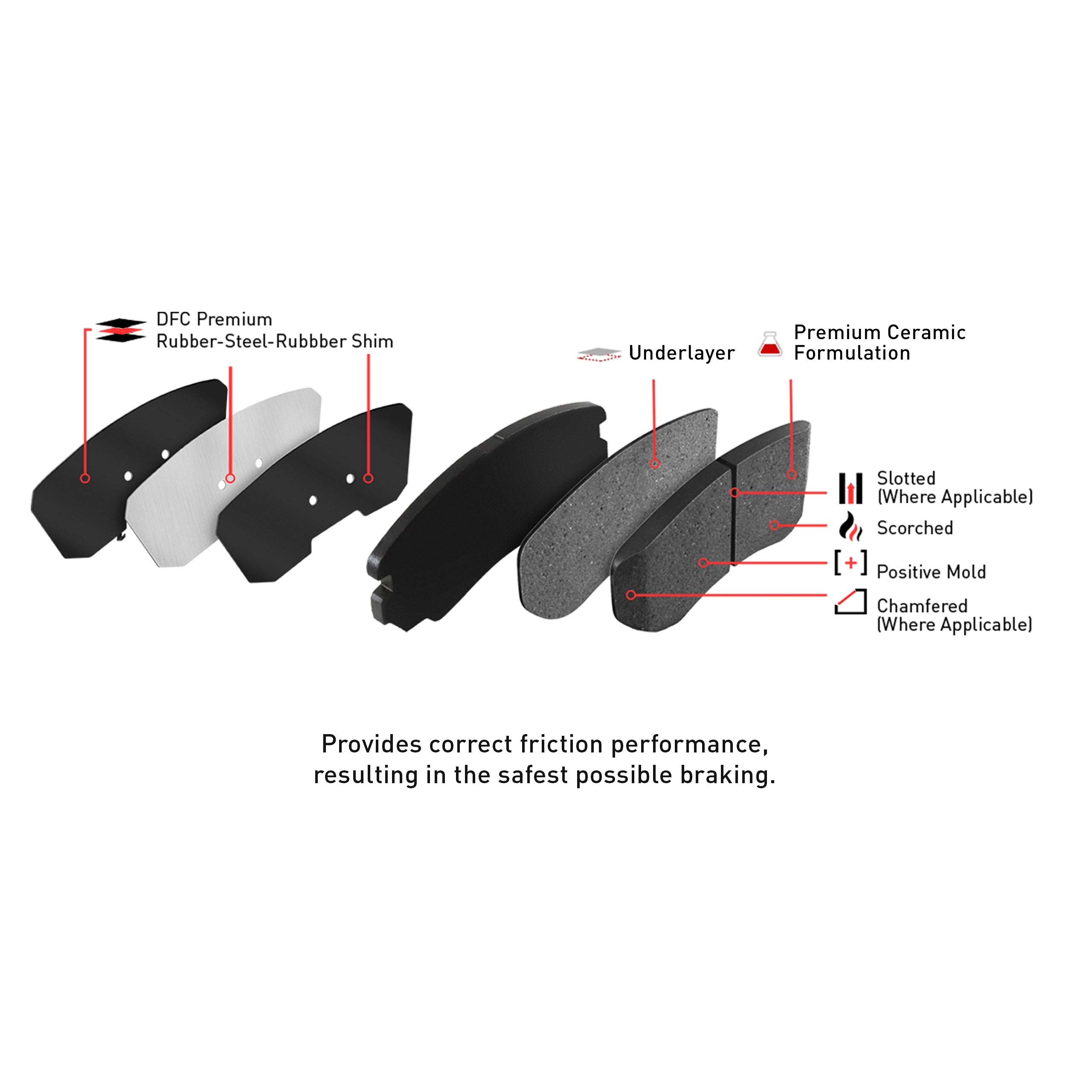 Dynamic Friction Company 3000 Ceramic Brake Pads 1310-1498-00-Rear Set