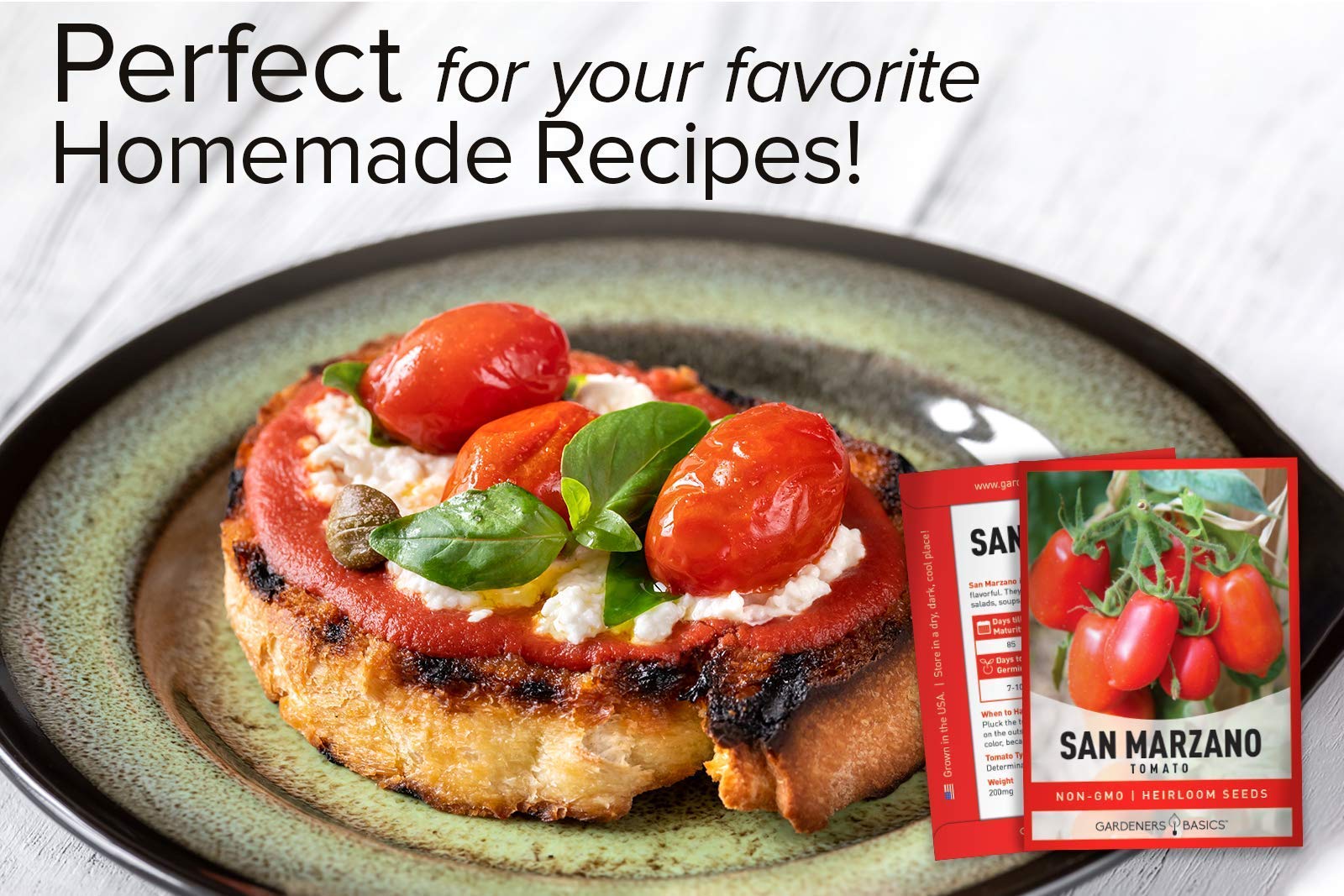 Gardeners Basics, San Marzano Tomato Seeds for Planting Heirloom Non-GMO Seeds for Home Garden Vegetables Makes a Great Gift for Gardening