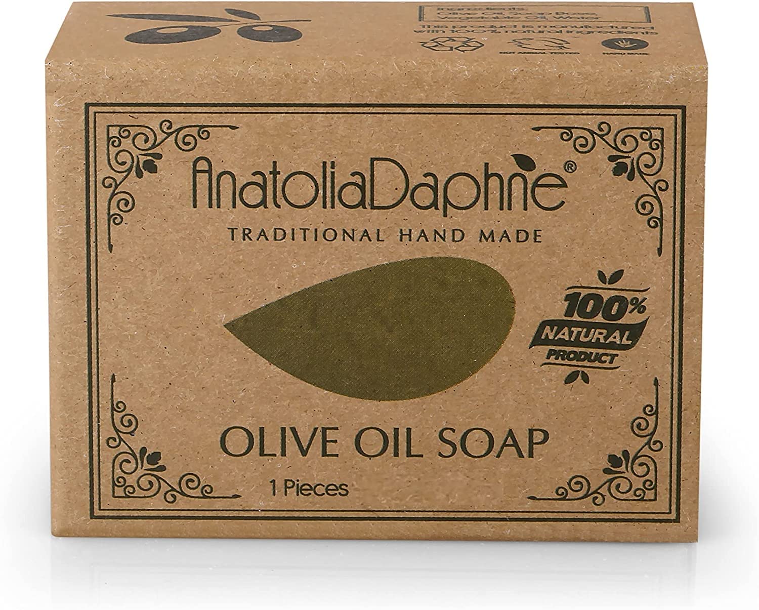 Olive Oil Soap Bar - Handmade 100% Pure Natural & Vegan - 5.7 oz Each Bar (9 Bars)