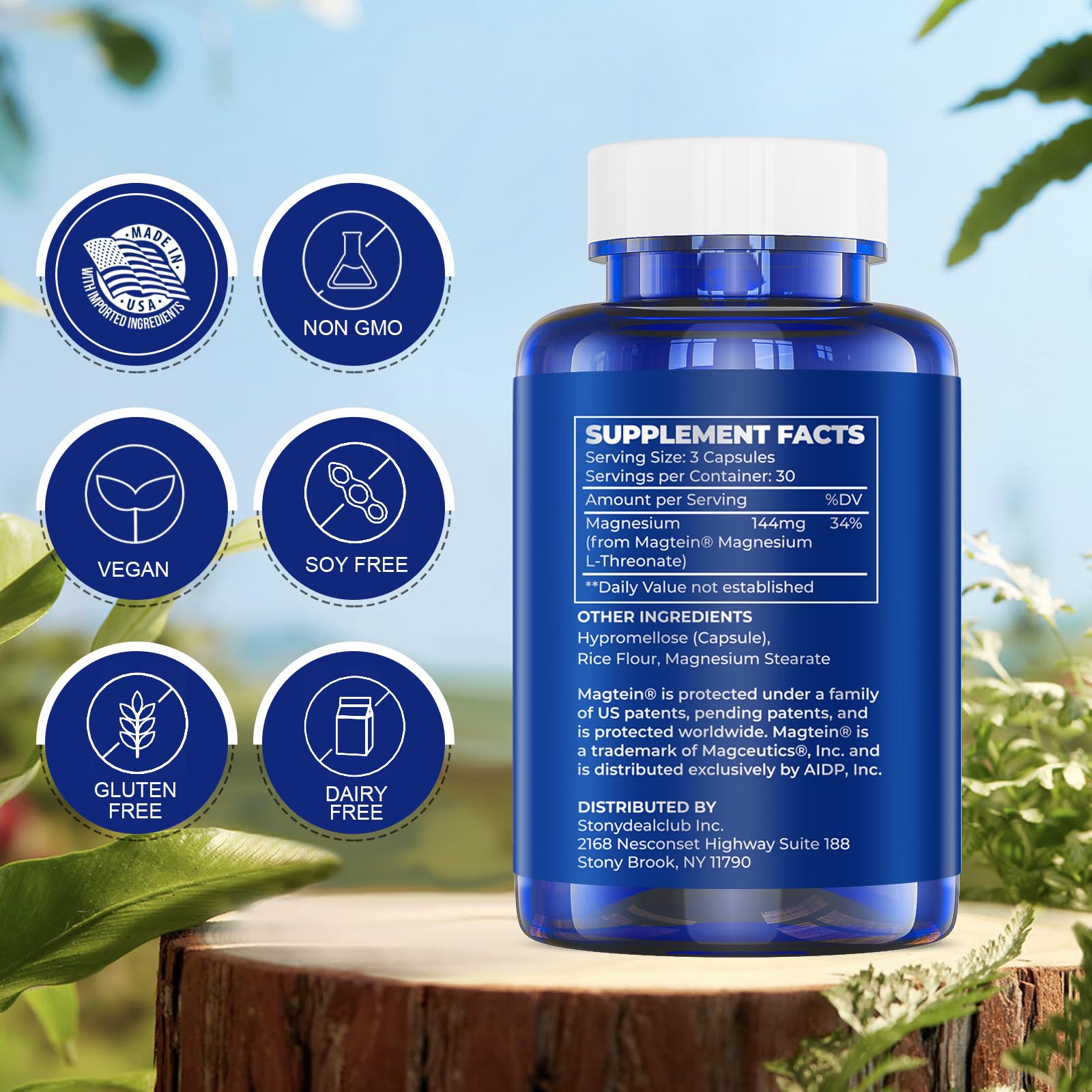 LIFE CAPX Magnesium L-Threonate Capsules, Original Patented Magtein™ Form of Magnesium (Mg), Improve Memory, Cognition and Sleep Quality (90 Capsules)