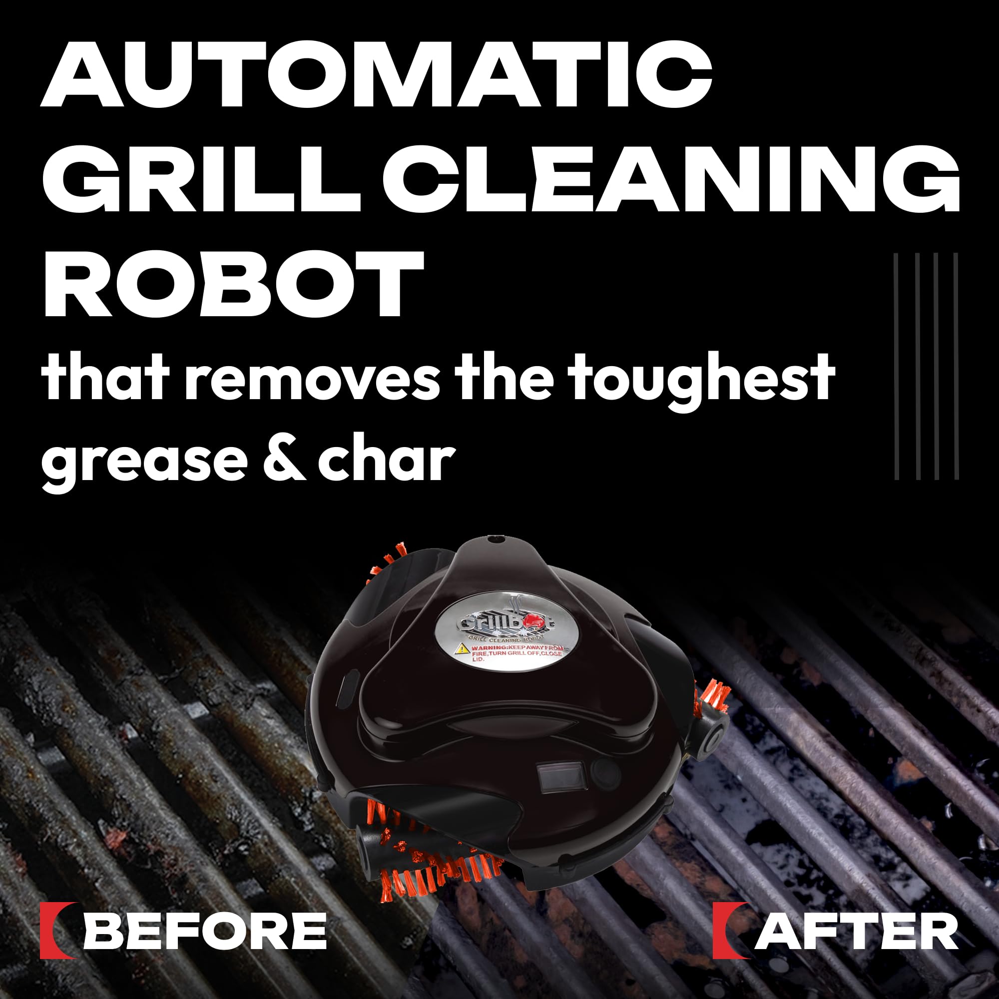 Grillbot Automatic Grill Cleaning Robot (Red Grillbot + Carry Case, Grillbot Bundle)