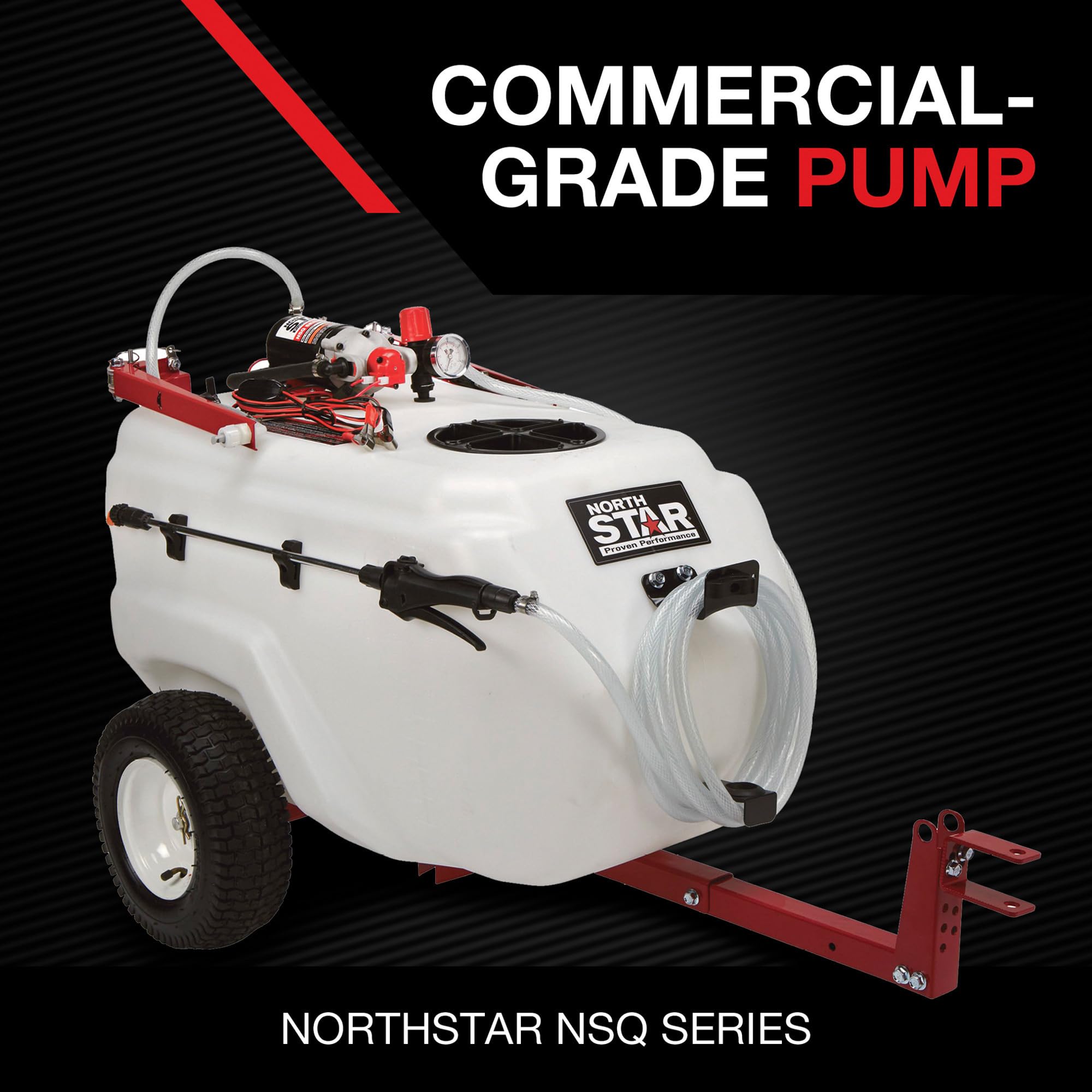 NorthStar Tow-Behind Trailer Boom Broadcast and Spot Sprayer - 31-Gallon Capacity, 2.2 GPM, 12 Volt DC