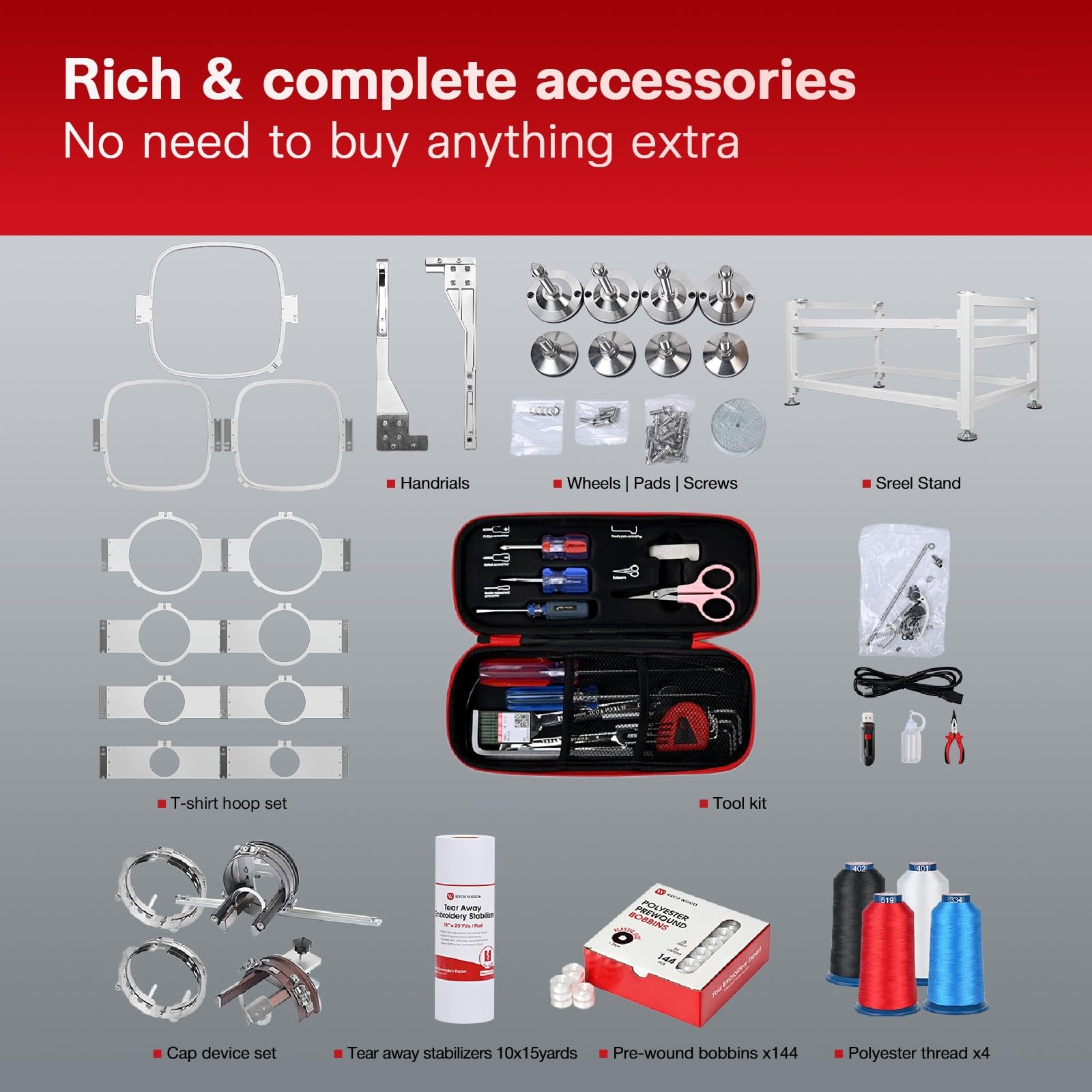 BAi The Vision-2Heads Multi Needle Industrial Embroidery Machine with 20x16" Embroidery Area,Wifi Available Tubular Structure High Penetration,1200spm Max Speed and 950spm for Structural Hat