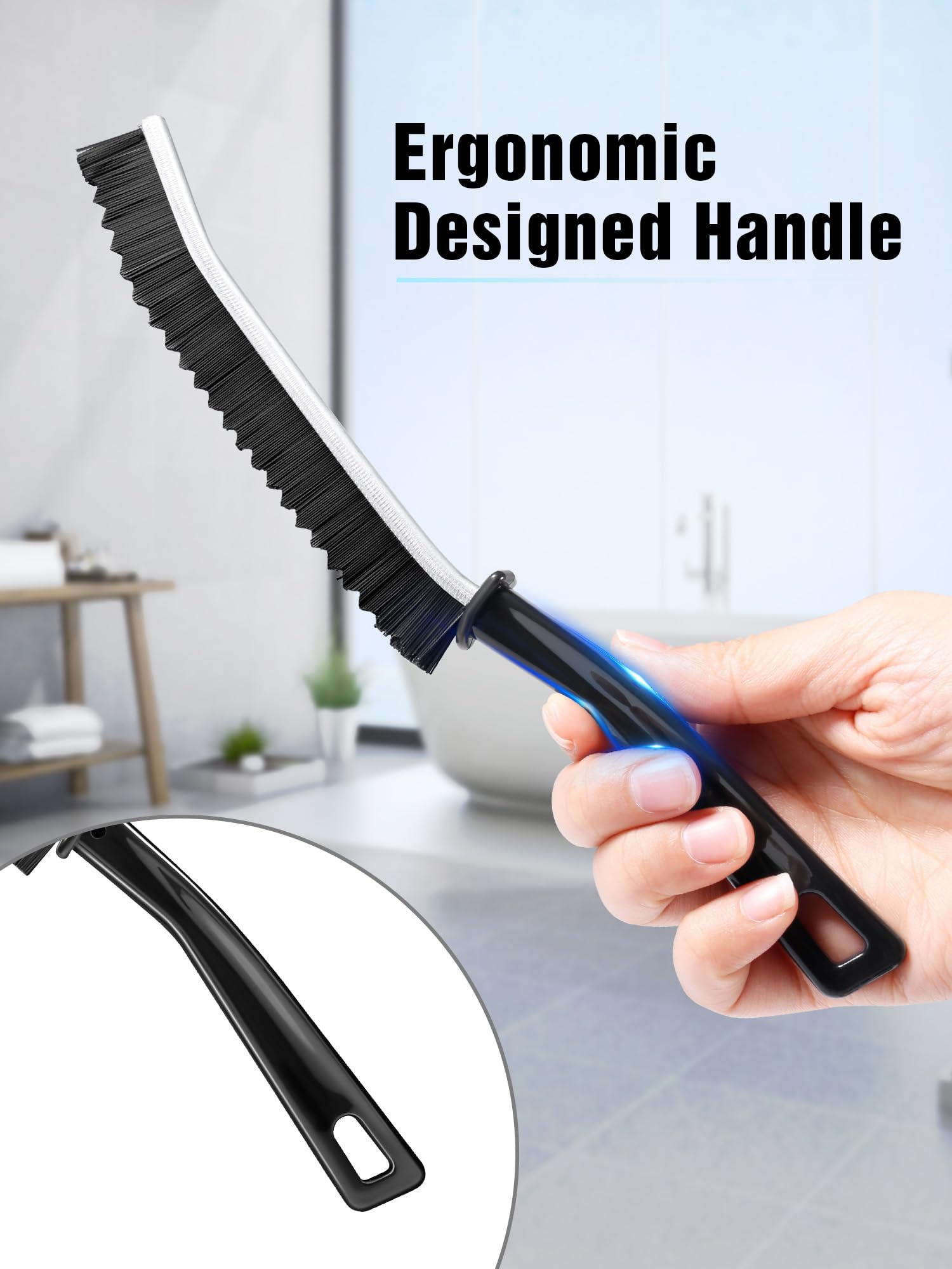 Tinerray 3 Pack Cleaning Brush - Hard Bristle Crevice Cleaning Brush,Multifunctional Gap Small Cleaning Brush,Cleaning Tools for Bathroom,Kitchen,Livingroom,Grout,Window, Vehicle, Faucets,Toilet