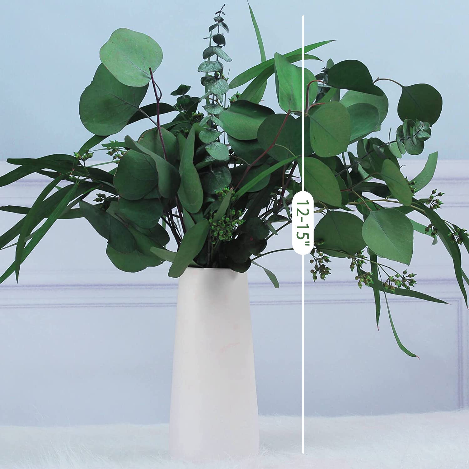 Glicrili 12Pcs Mixed Real Dried Eucalyptus Leaves Stems - Preserved Plant Branches, Silver Dollar Eucalyptus, Seeded Eucalyptus Bouquets for Vase Floral Arrangements Wedding Greenery Decor