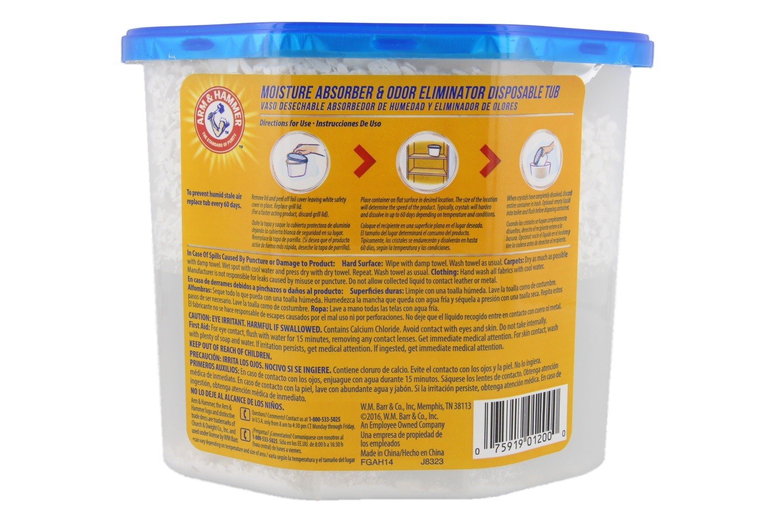 Arm & Hammer Moisture Absorber & Odor Eliminator 14oz Tub, 2 Pack - Eliminates Musty Odors & Freshens Air for Closets, Laundry Rooms, Mud Rooms