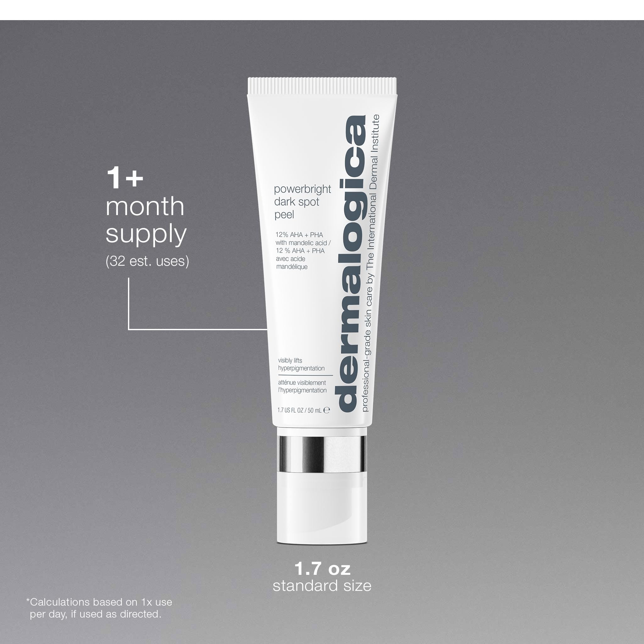 Dermalogica PowerBright Dark Spot Face Peel, Exfoliating Facial Peel with 12% AHA PHA, Improve Dark Spot and Hyperpigmentation for All Skin Types