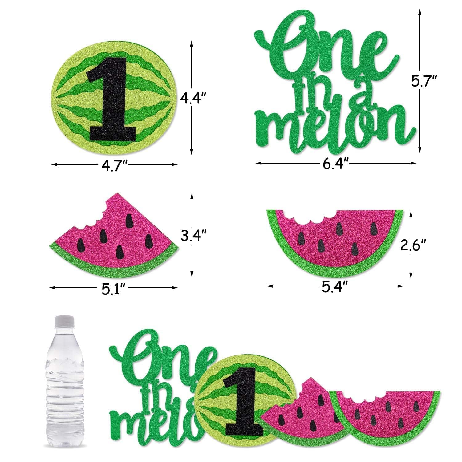 Yaaaaasss! One in a melon Centerpieces 12 Set Watermelon Glitter Party Table Centerpieces Sticks Summer 1st Birthday Party Decorations Watermelon Photo Prop Table Topper