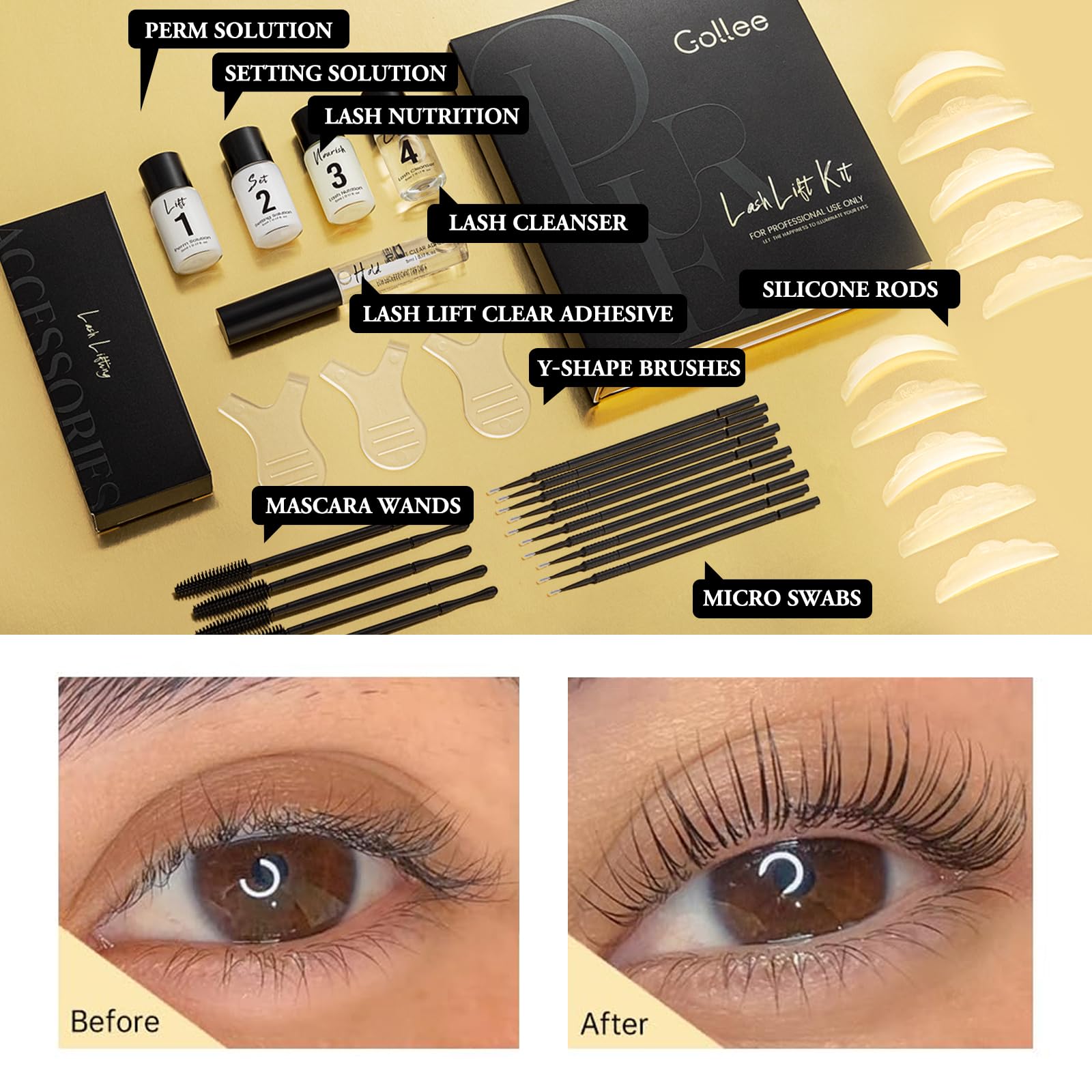 Lash Lift Kit Lash Lifting Kit, Perming Curling Eyelash Lift Kit Semi-Permanent Eyebrow Lamination Kit for Beginner and Professional Eyelash Perm Kit