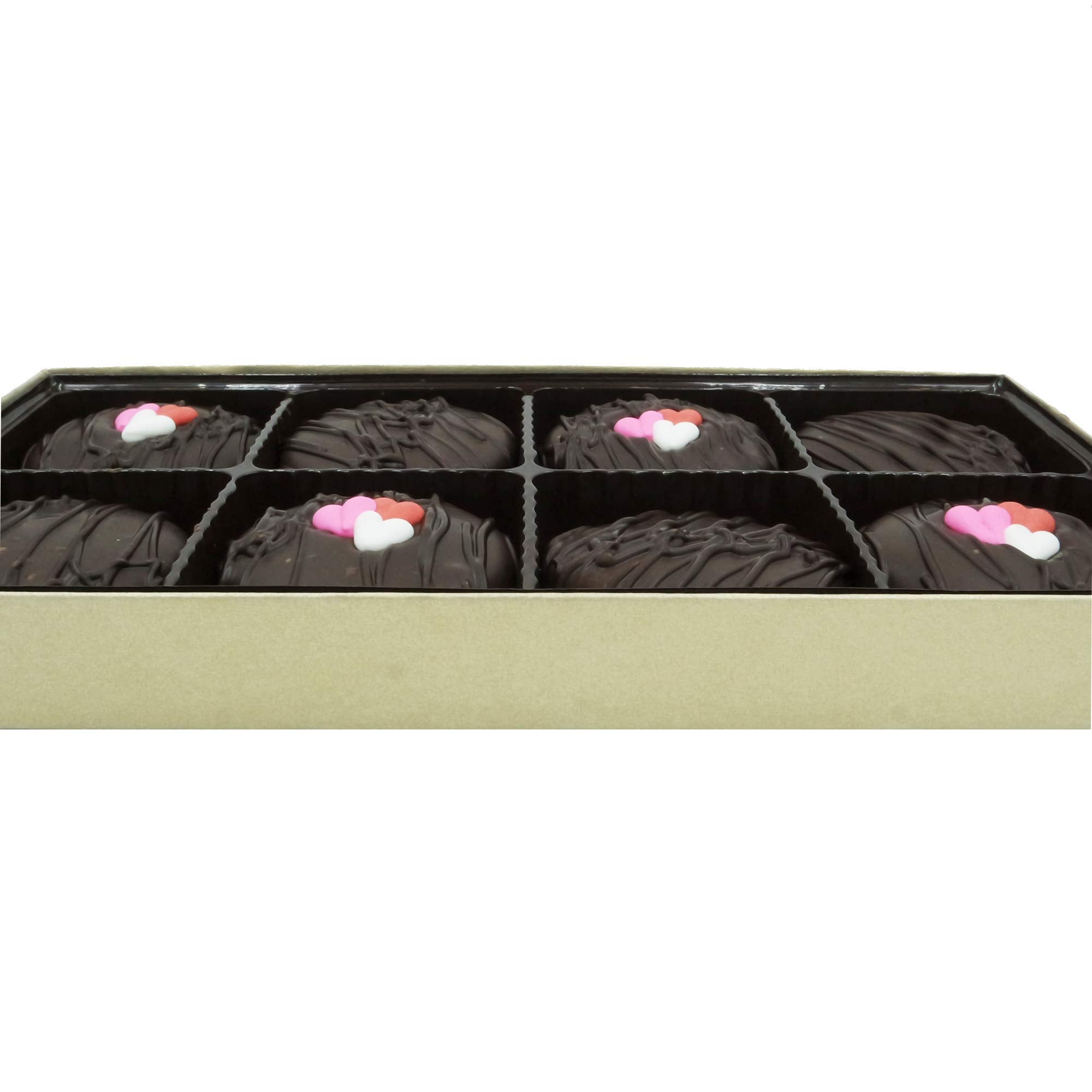 Philadelphia Candies Dark Chocolate Covered Creme Filled Sandwich Cookies, Valentine's Day Gift 8 Ounce