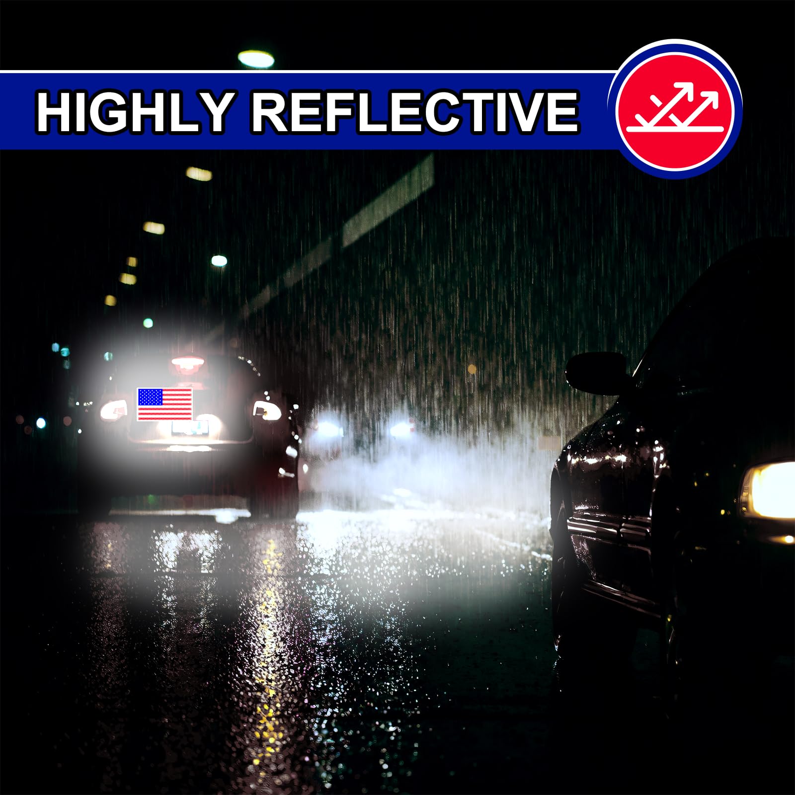 PHIXBEAR American Flag Stickers, Made of 3M DG3, Decals Reflective at Night, Sunscreen Non-Fading, for Cars, Motorcycles, and Mailboxes, Show Your Patriotism and Sense of Justice, 5x3 in (3 Pieces)