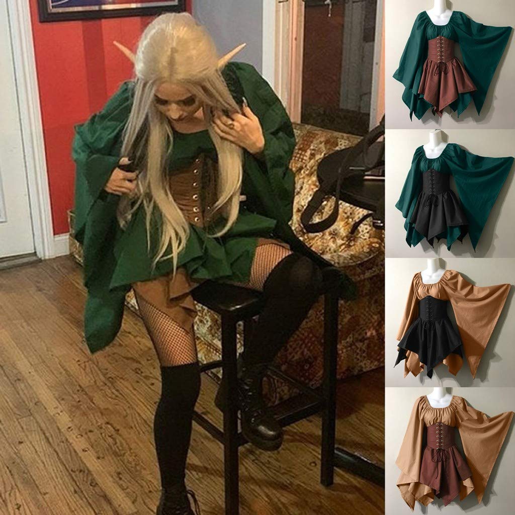 Early Now Womens Medieval Renaissance Faire Costume with Corset Plus Size Victorian Ball Gowns Elegant Vintage Irish Dresses