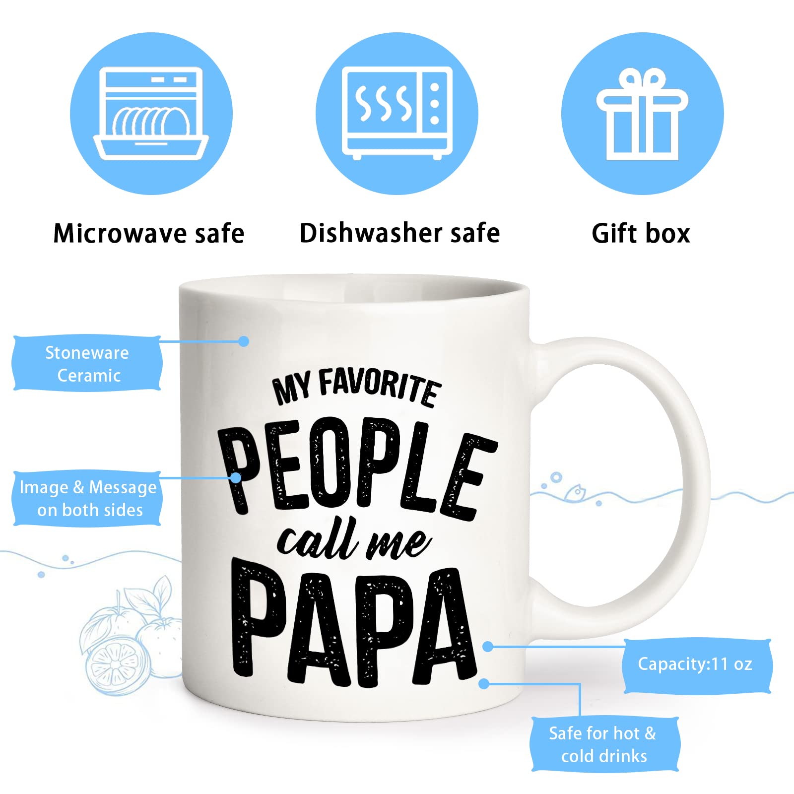 Fathers Day Dad Gifts from Daughter Son Wife,11 OZ Funny Coffee Mug Personalized Gifts for Dad Papa Grandpa Step Dad Husband,First Fathers Day Dad Gifts for New Dad,Dad Gifts for Birthday Anniversary