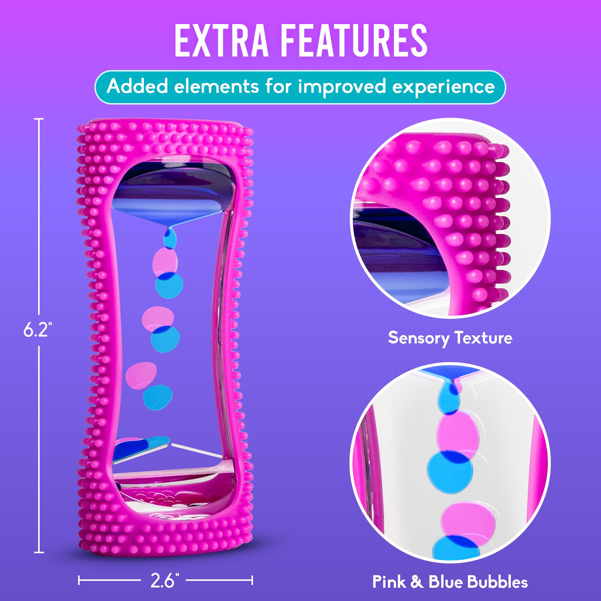 BUNMO Liquid Motion Bubbler Sensory Toys - Sensory Stocking Stuffers for Kids - Glow in The Dark and Liquid Motion Bubbler Sensory Toys - Sensory Stocking Stuffers for Kids - Purple