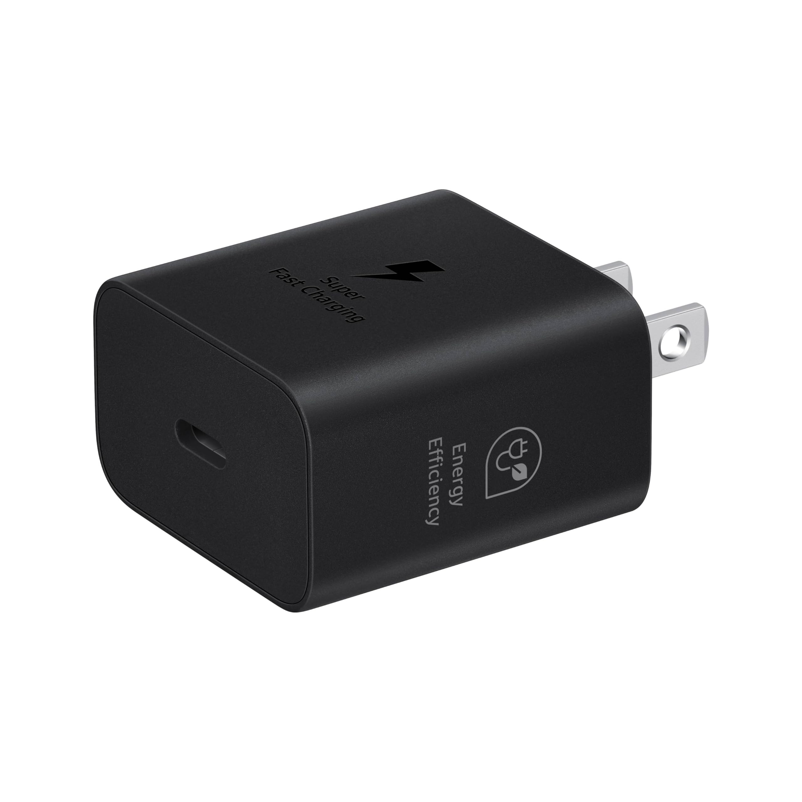 Samsung 25W Wall Charger Power Adapter with Cable, Super Fast Charging, Compact Design, Energy Efficient, Compatible with Galaxy and USB Type C Devices, Black