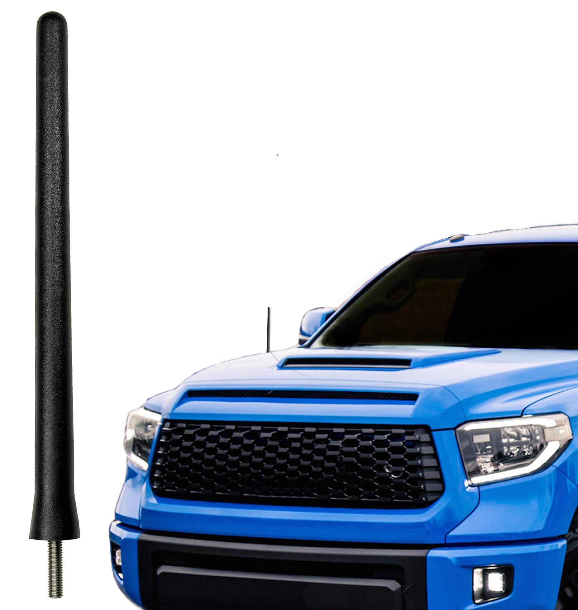 AntennaMastsRus - Short Rubber Antenna fits Toyota Tundra (2000-2020) - USA Stainless Steel Threading - The Original 6 3/4 Inch Accessories - Car Wash Proof - Internal Copper Coil