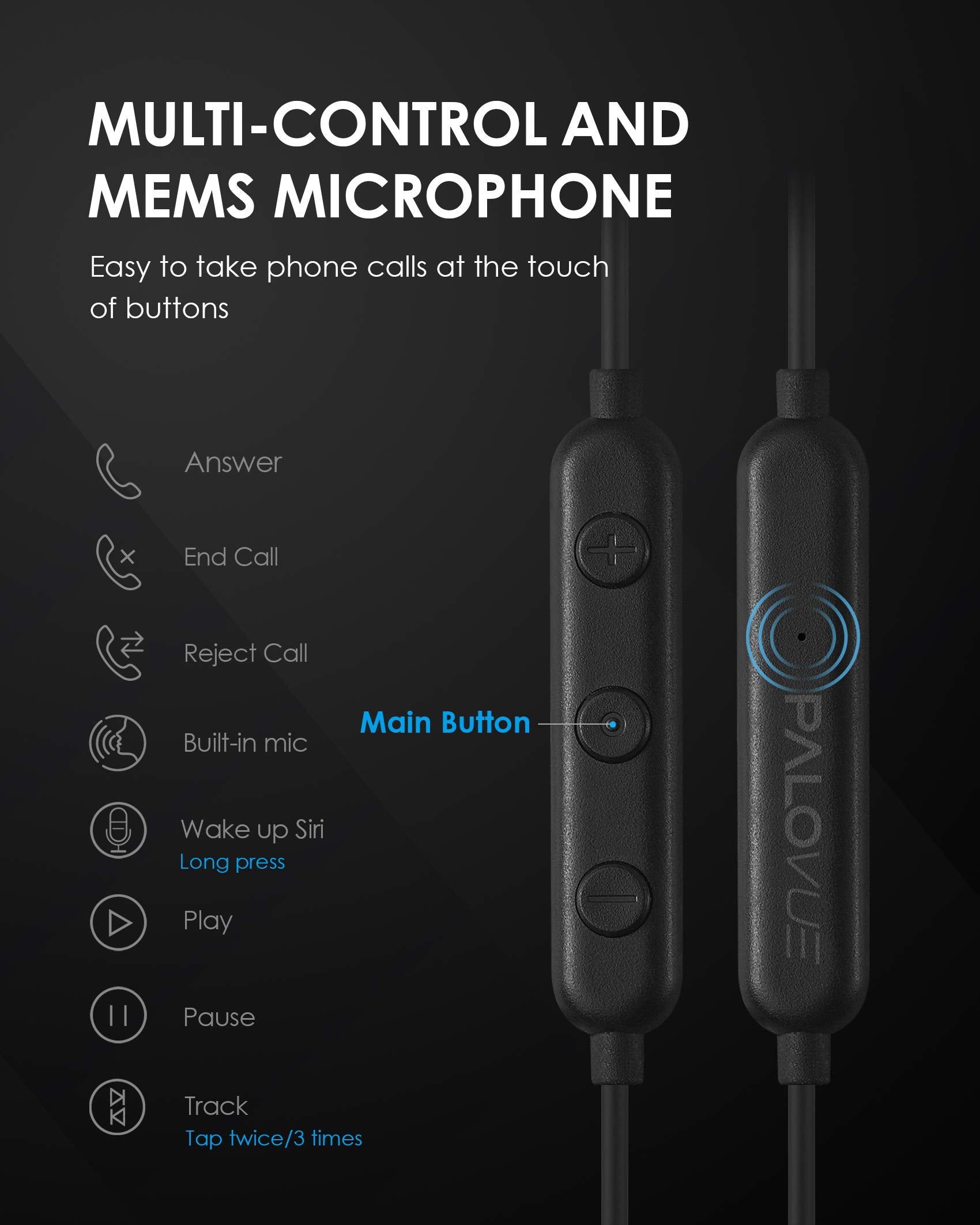 PALOVUE iPhone Headphones Earbuds Earphones wtih Lightning Connector Apple MFi Certified Compatible 14 13 12 11 Pro Max X XS XR 8 7 Plus with Microphone Controller SweetFlow Black