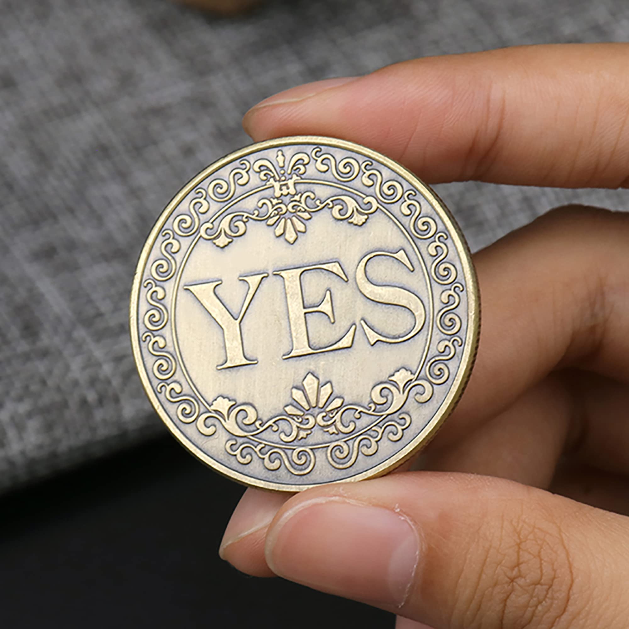 Yes No Challenge Coin Decision Maker Coin Divination - Bronze