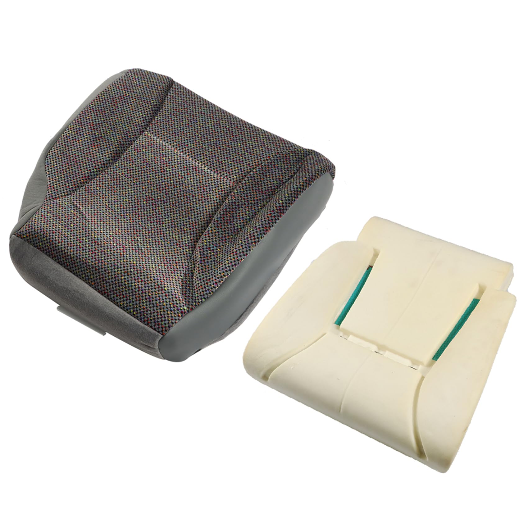 labwork Front Driver Bottom Cloth Seat Cover and Sponge Cushion Replacement for 1998-2002 Ram 1500 2500 3500